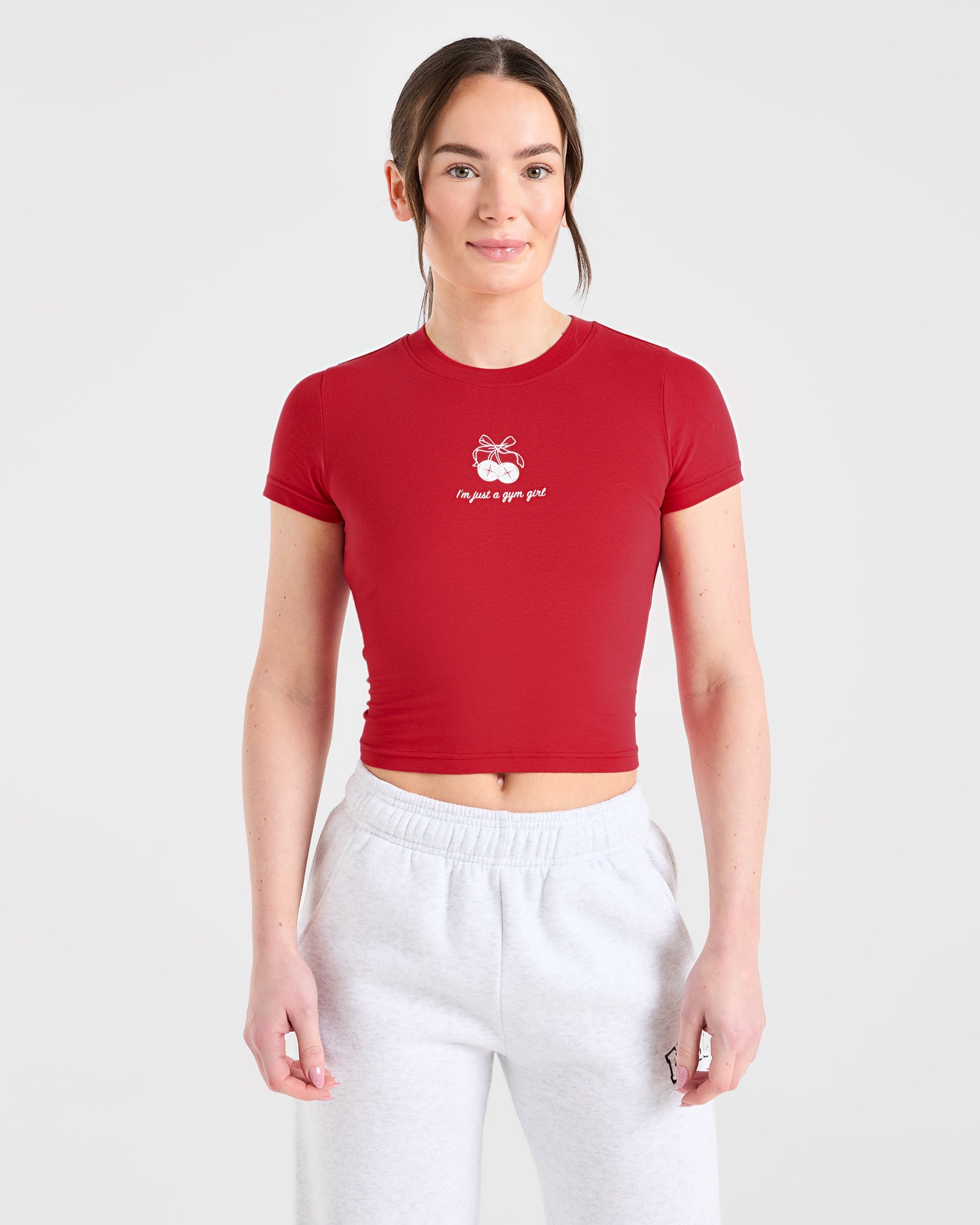 Just a Gym Girl Baby Tee – Red Just a Gym Girl Baby Tee - Red