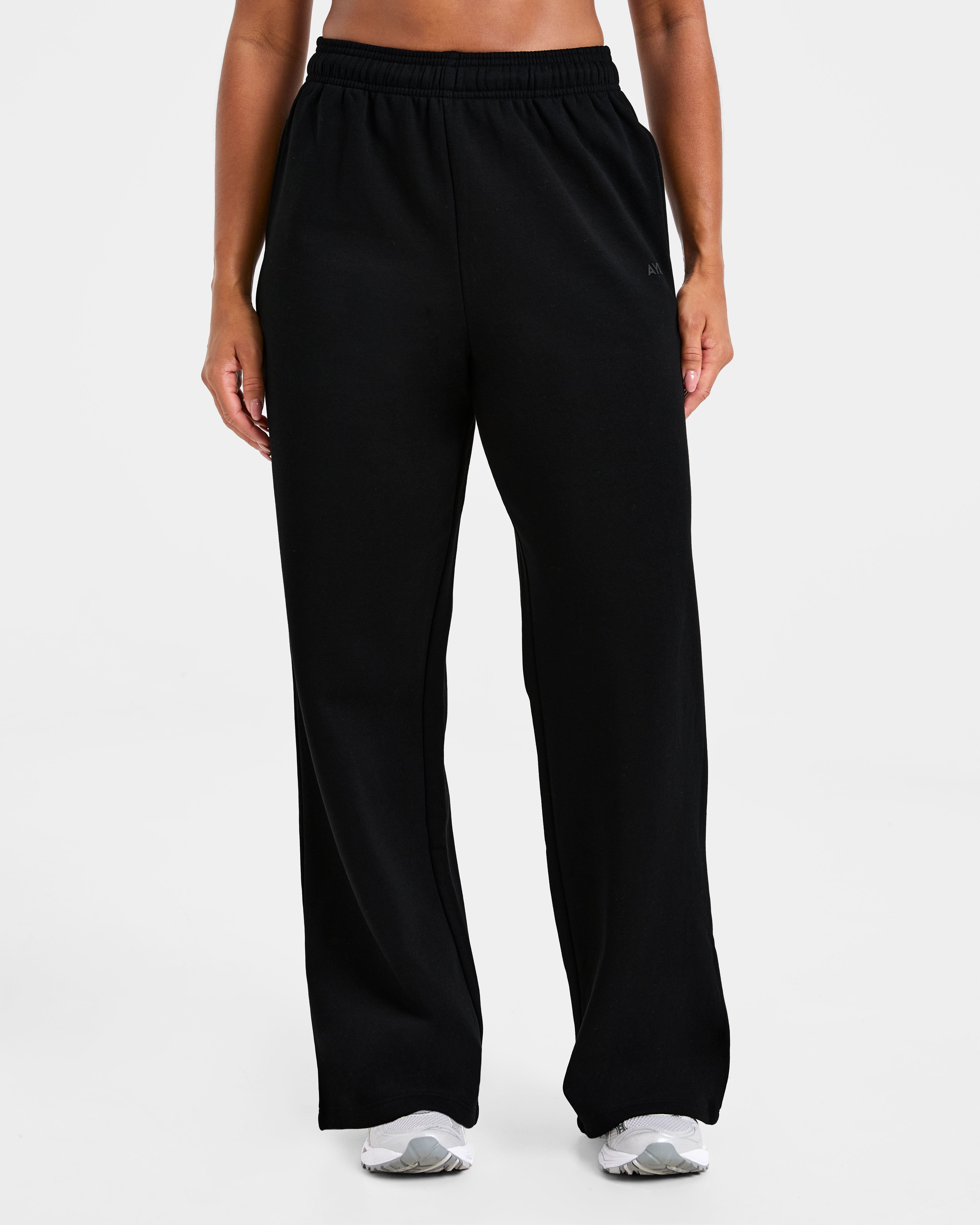 Lifestyle Oversized Straight Leg Joggers - Black