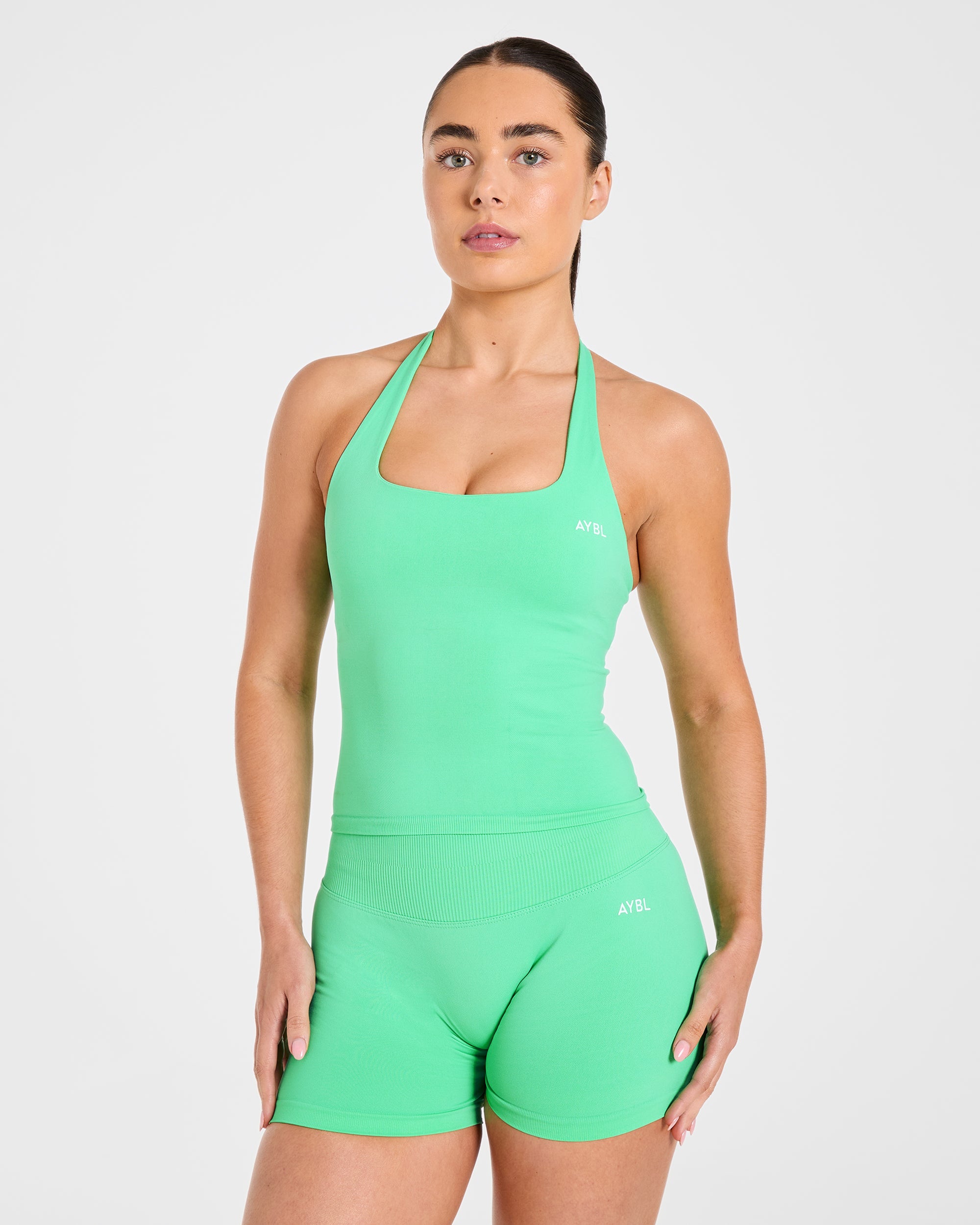 Enhance Seamless Halterneck Top - Mint Green
