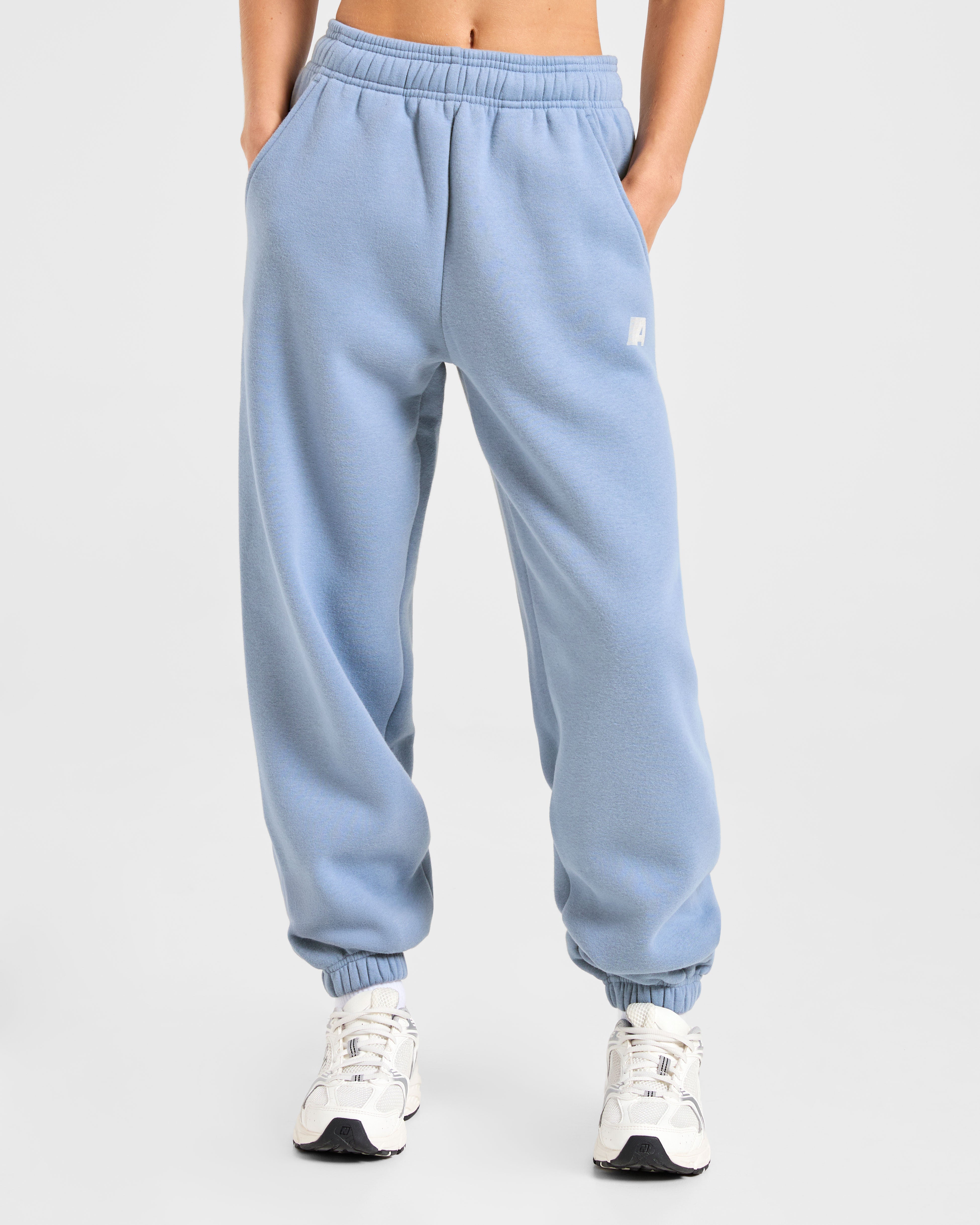 Retro Athletics Oversized Joggers - Vintage Blue
