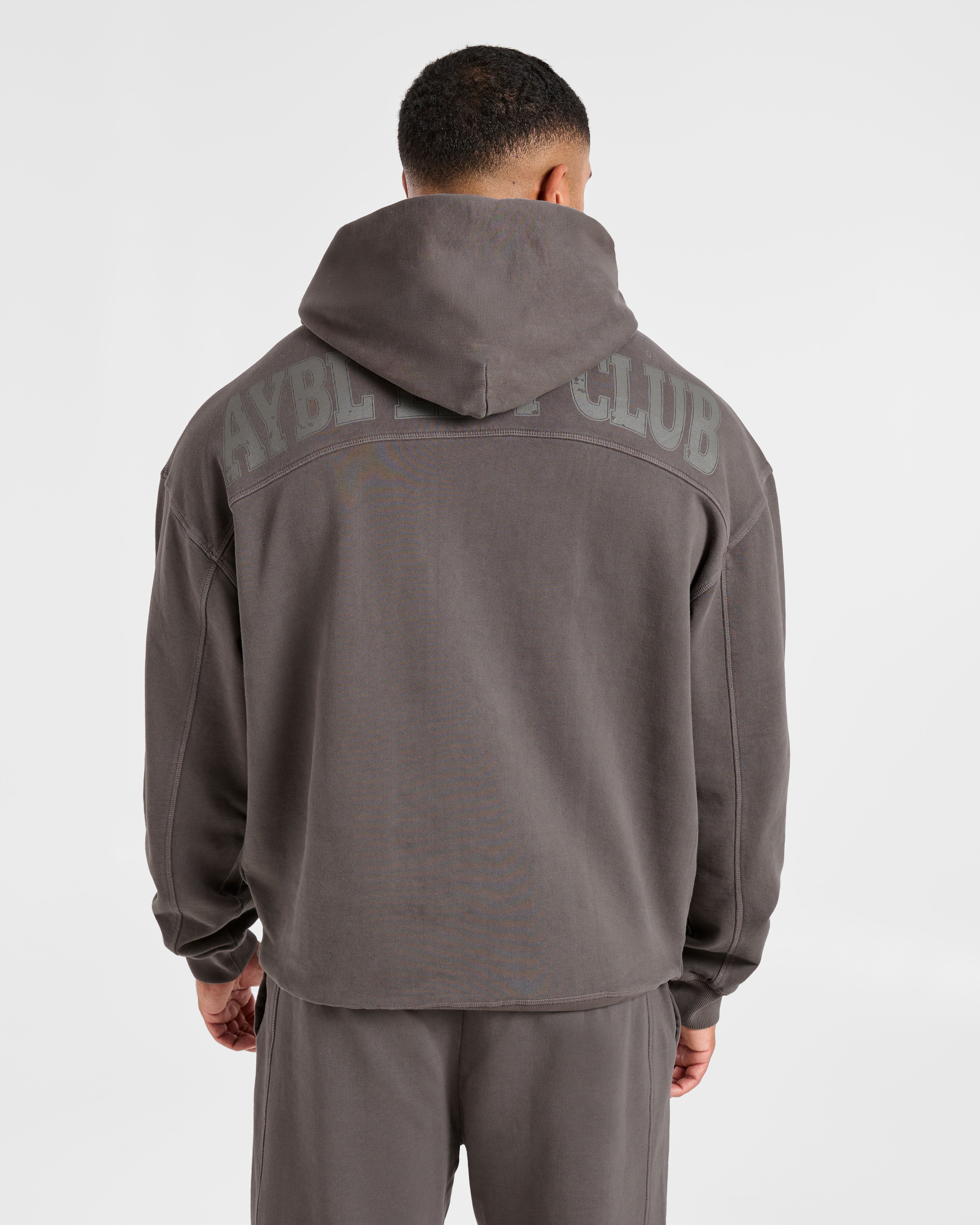 Lift Club Distressed Hoodie - Charcoal