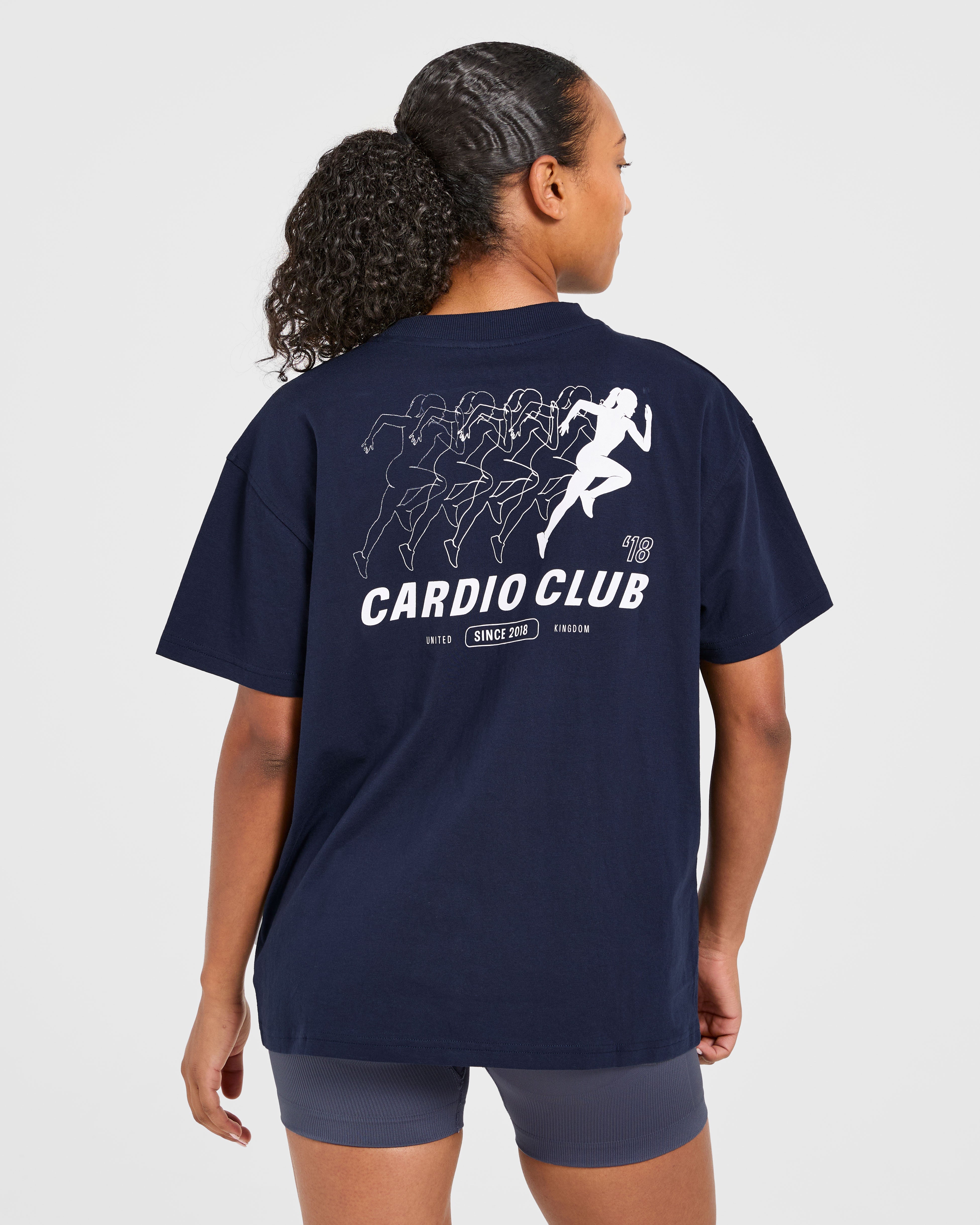 Cardio Club Oversized T Shirt – Navy Cardio Club Oversized T Shirt - Navy