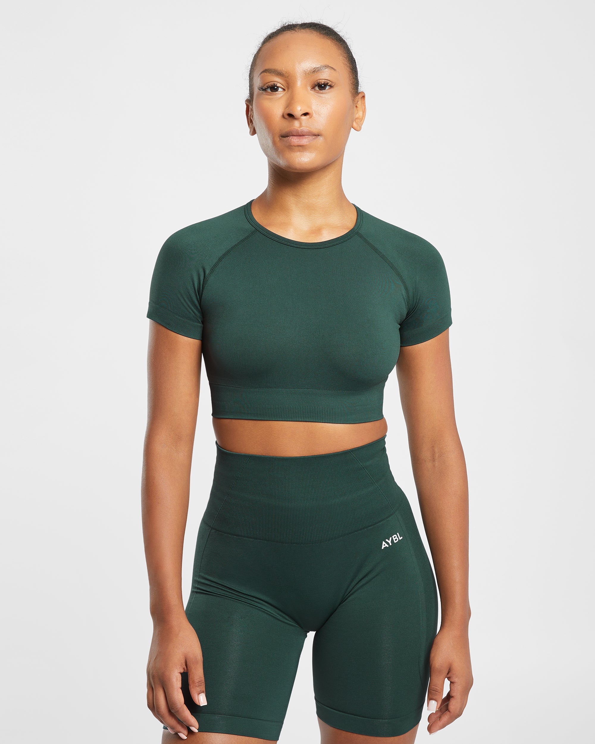 Empower Seamless Crop Top – Dark Green Empower Seamless Crop Top - Dark Green