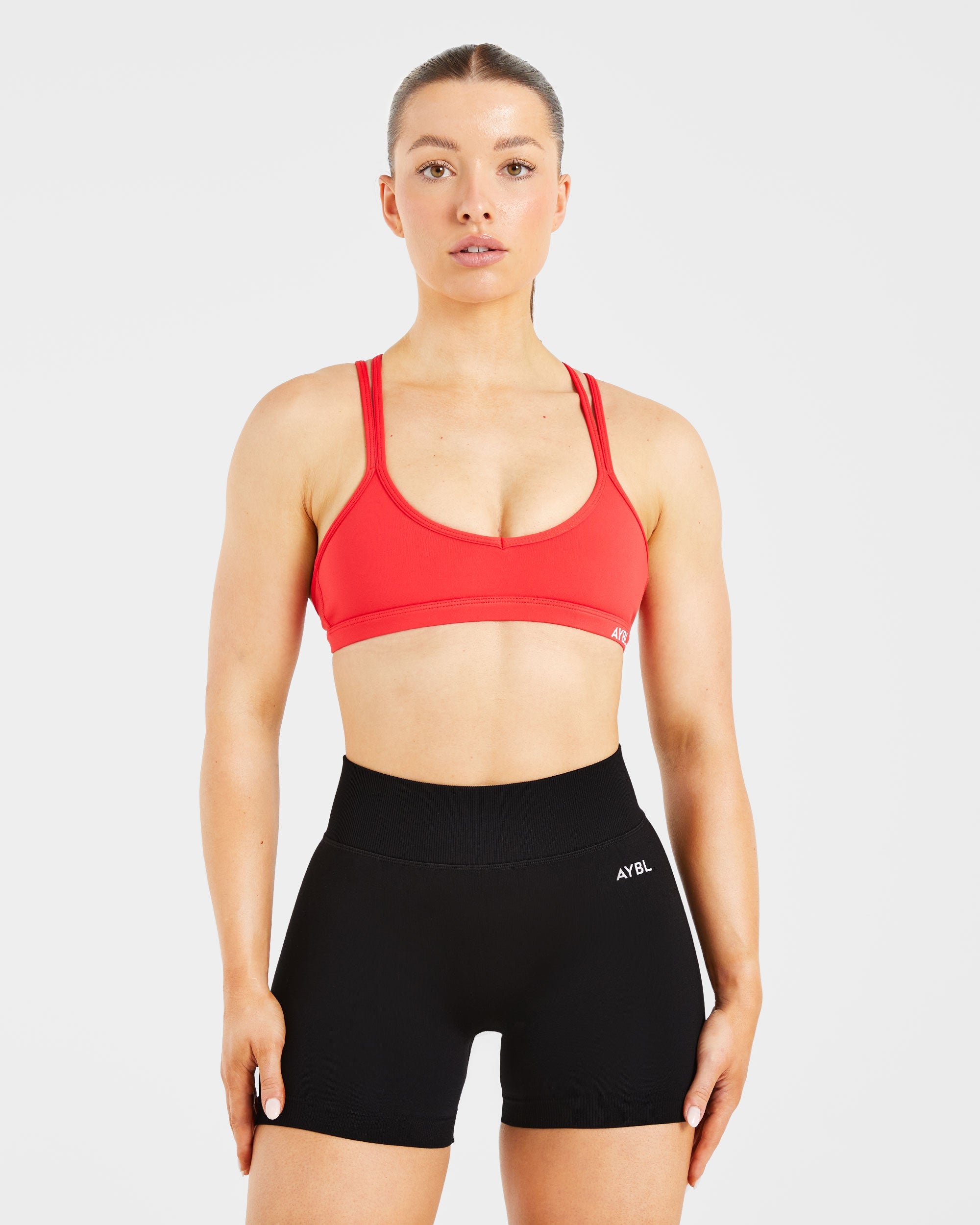 Essential Strappy Sports Bra - True Red
