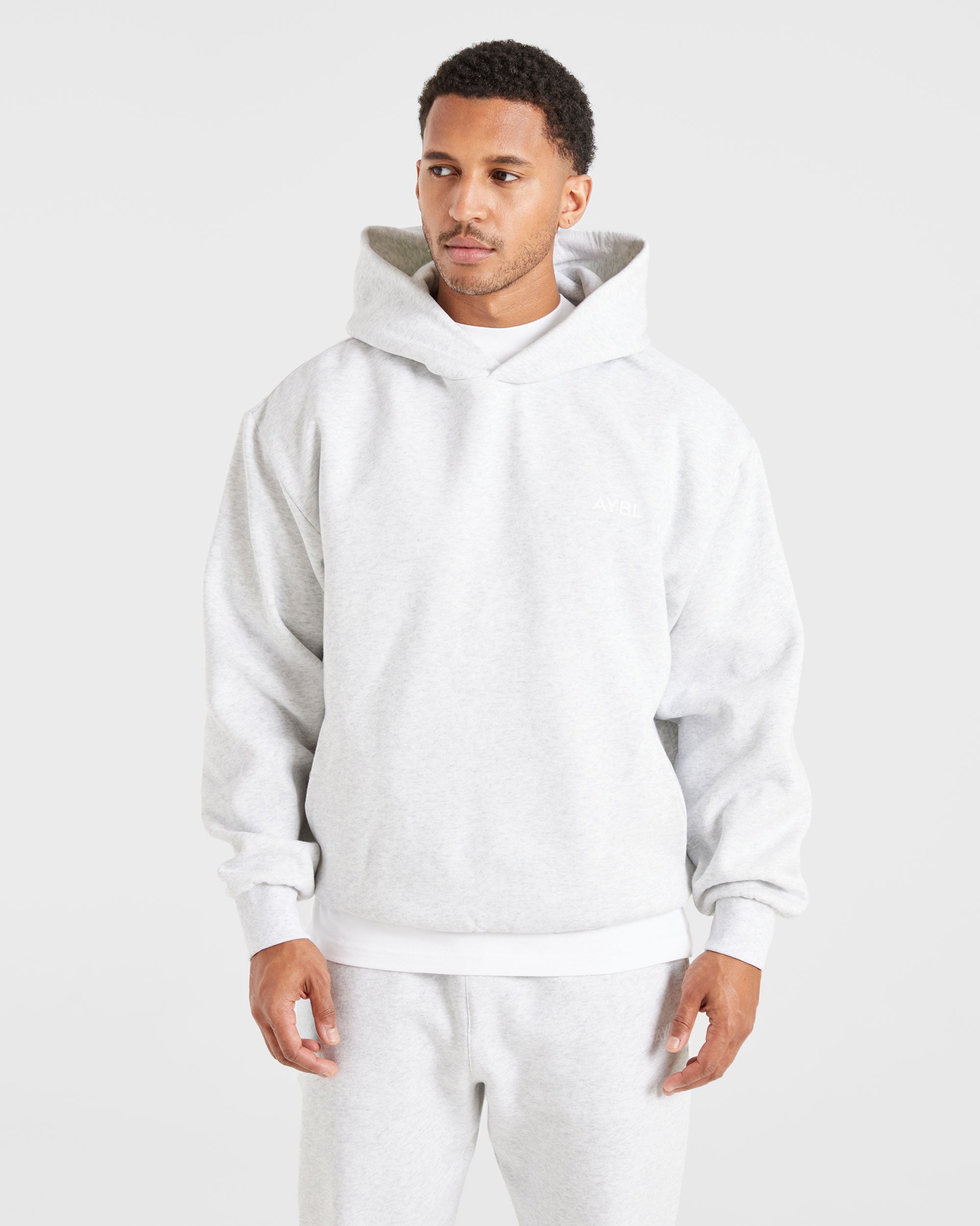 Essential Oversized Hoodie - Grey Marl