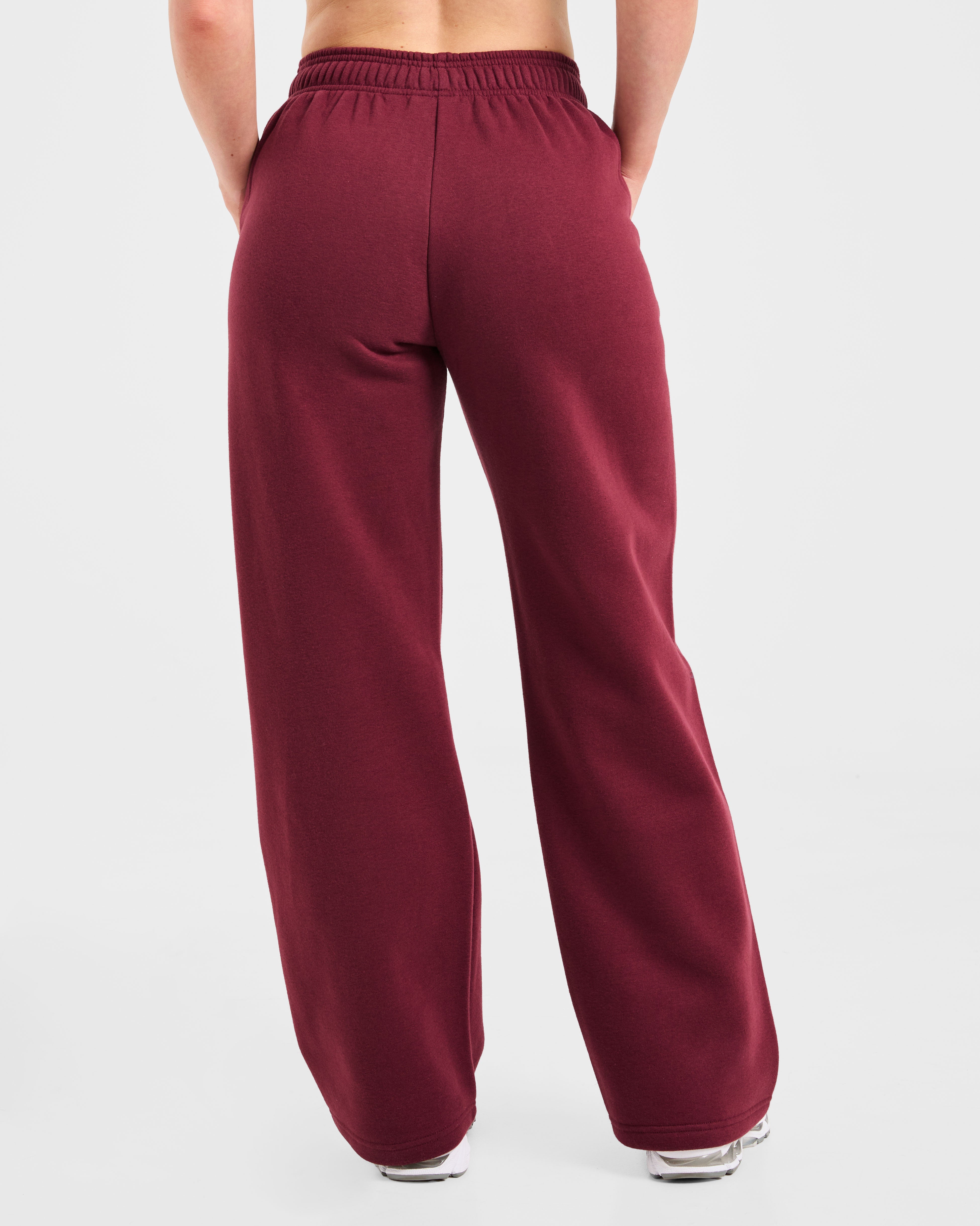 Varsity 2.0 Oversized Straight Leg Joggers - Red Wine