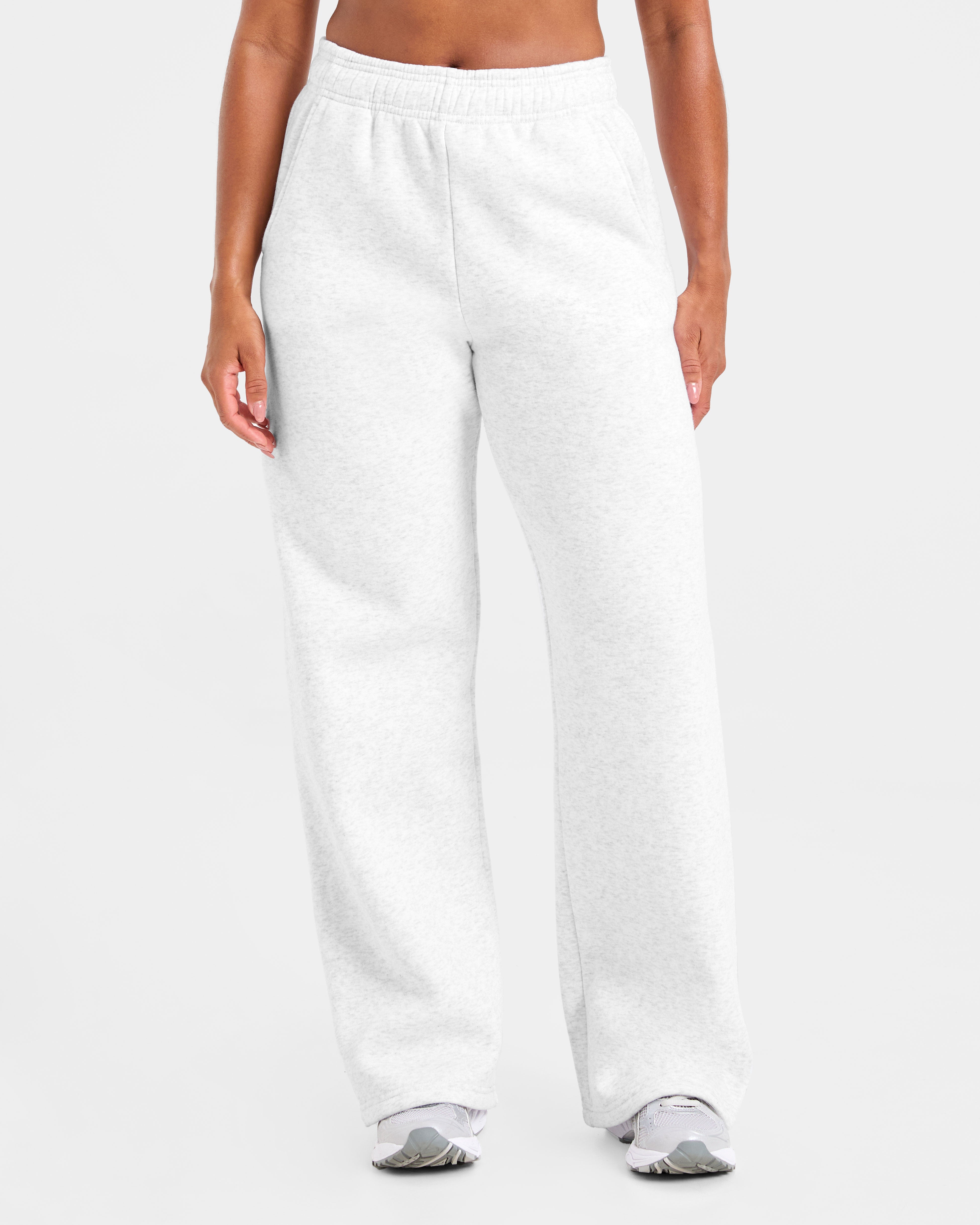 Classic Plush Oversized Straight Leg Joggers - Heather Grey