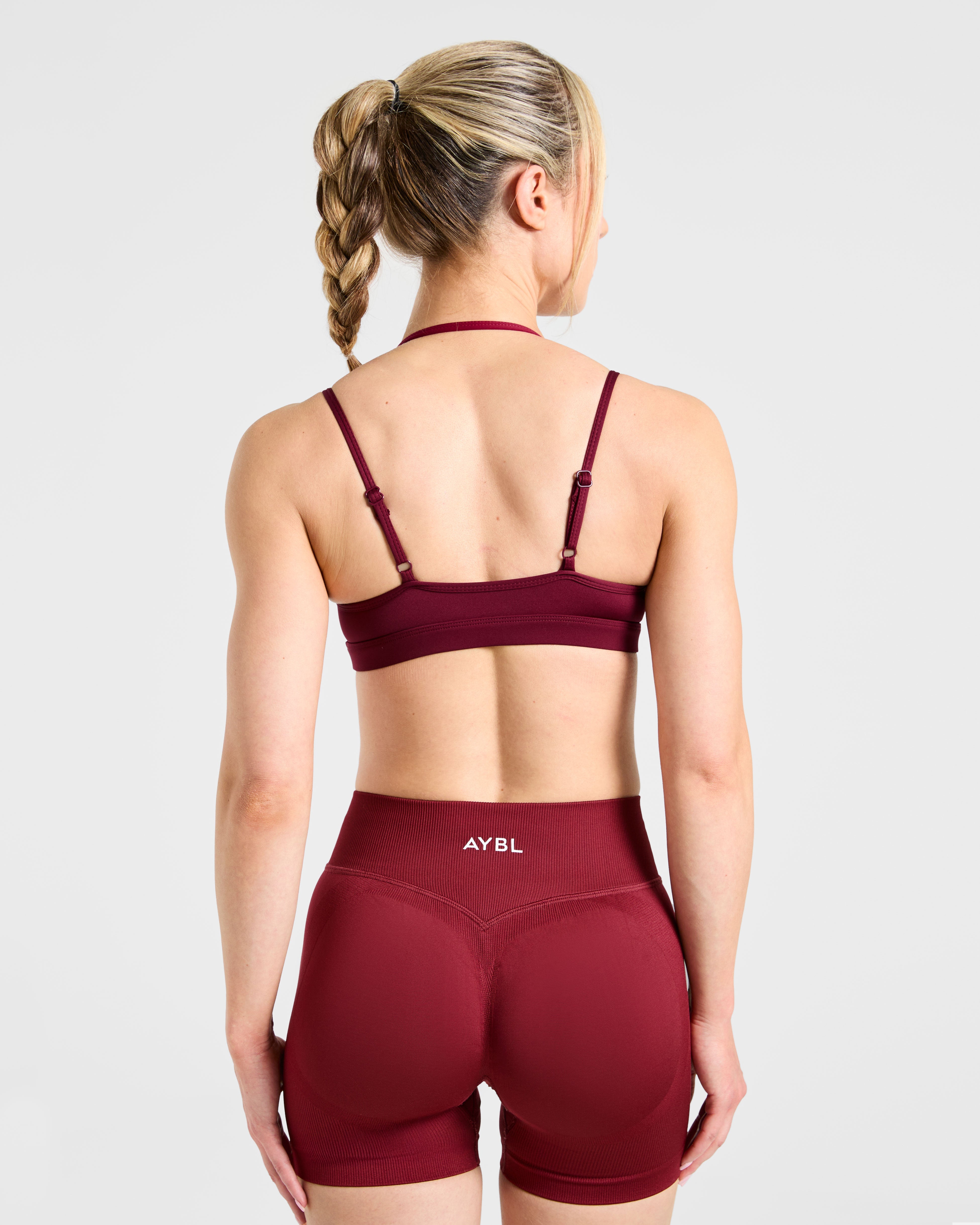 Essential Double Layer Sports Bra - Burgundy