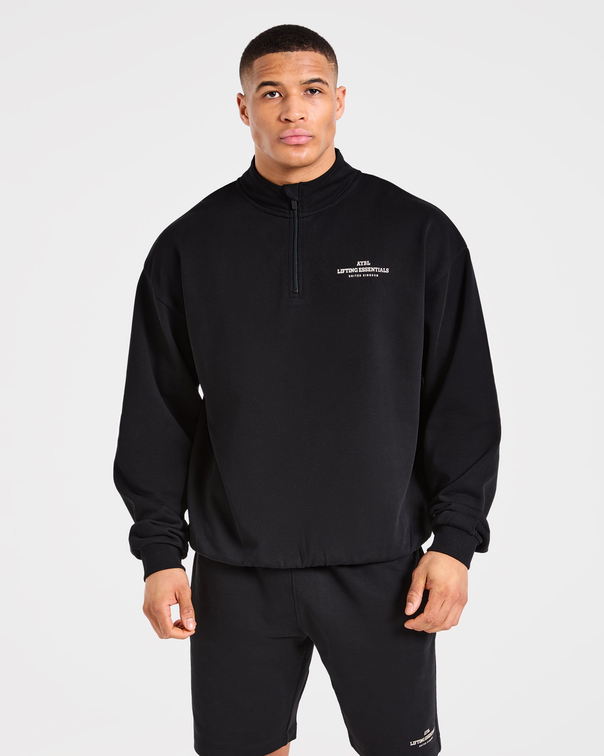 Apex Lifting Essentials 1/4 Zip Pullover - Black/Cream