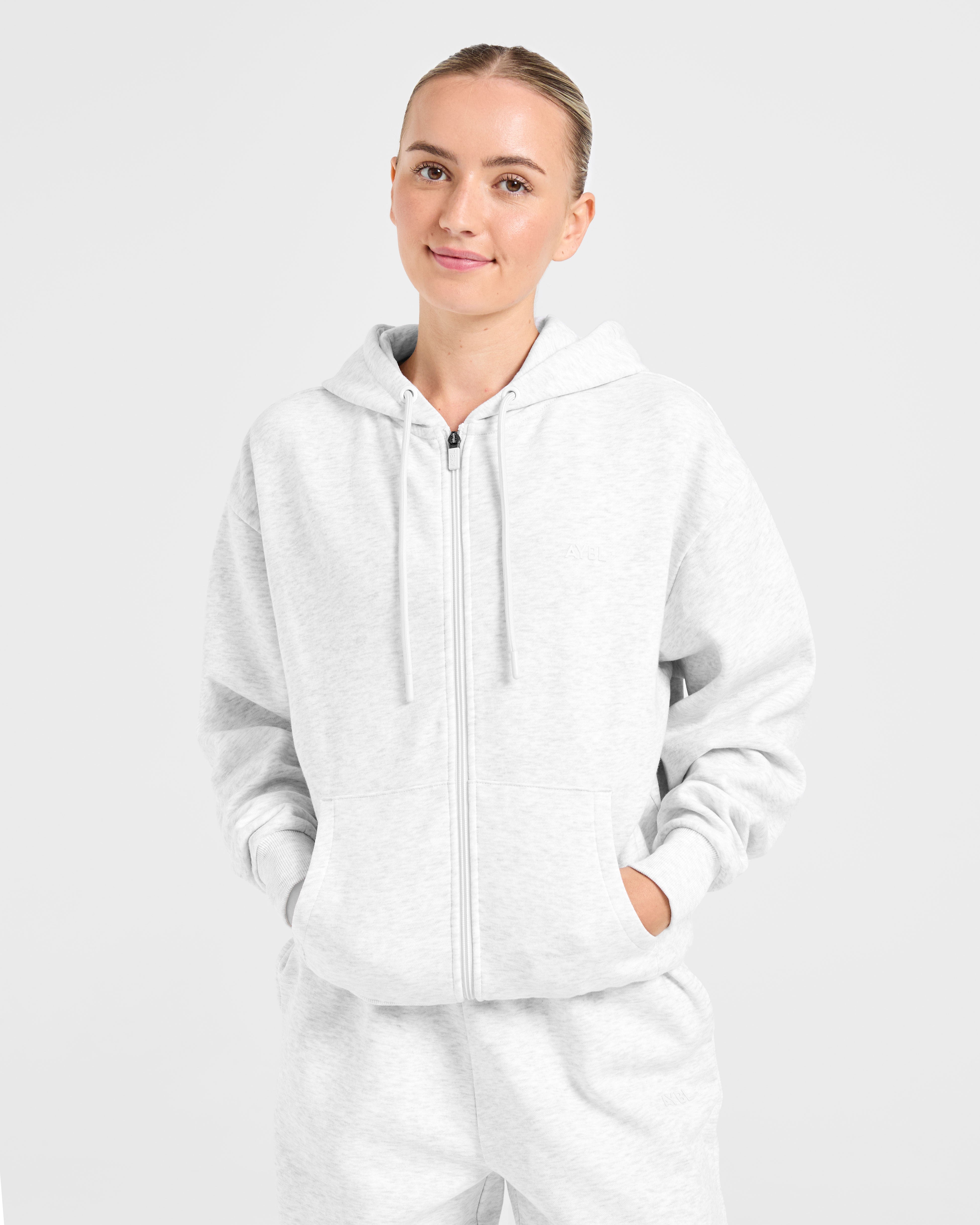Lifestyle Oversized Zip Up Hoodie – Heather Grey Lifestyle Oversized Zip Up Hoodie - Heather Grey
