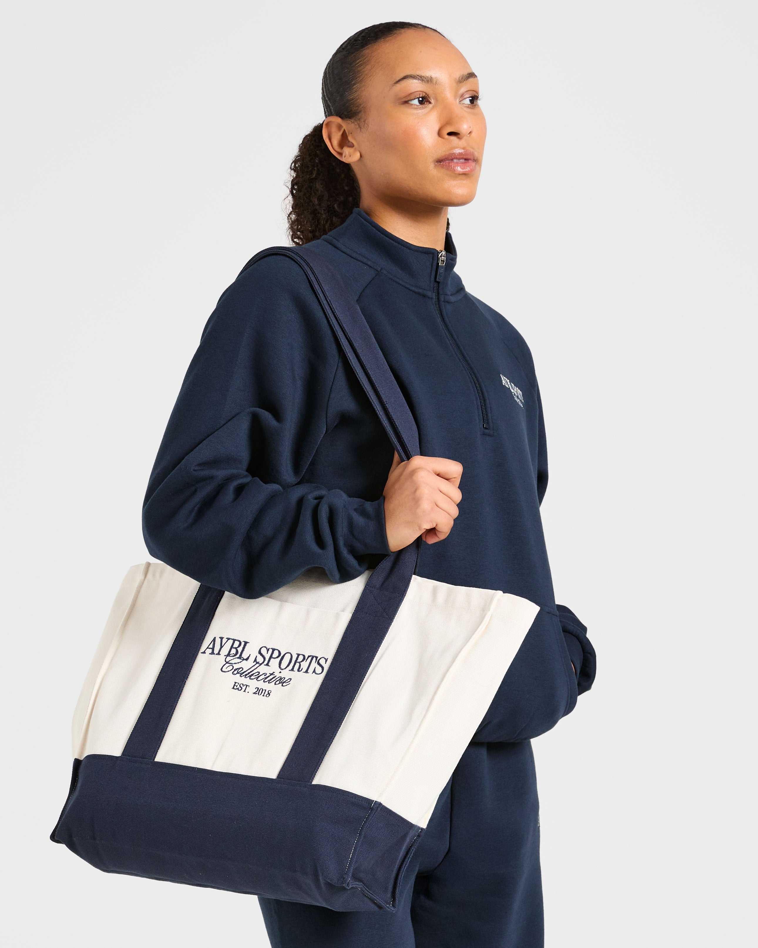 Sports Collective Tote Bag - Off White/Navy
