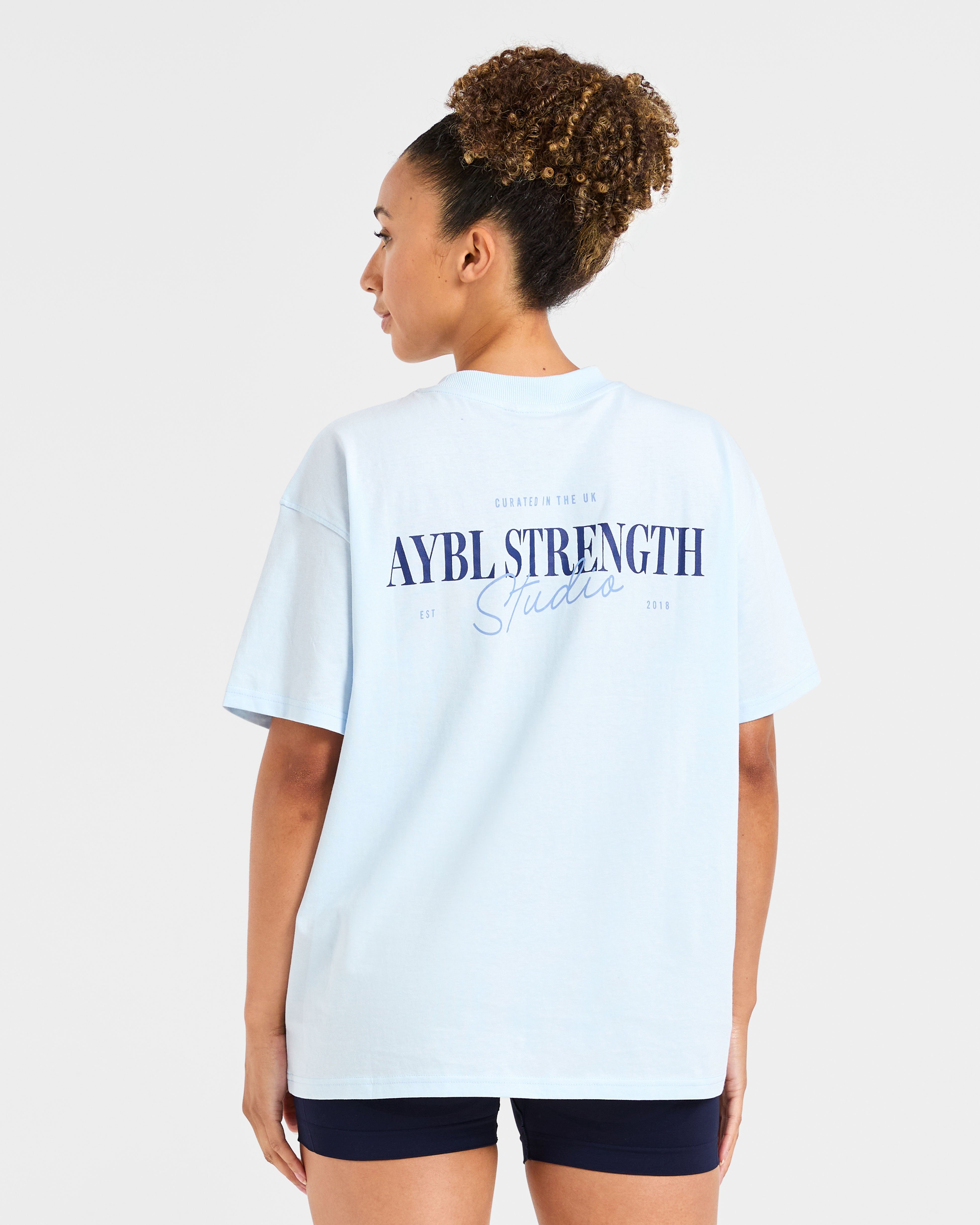 AYBL Strength Studio Oversized T Shirt - Blue