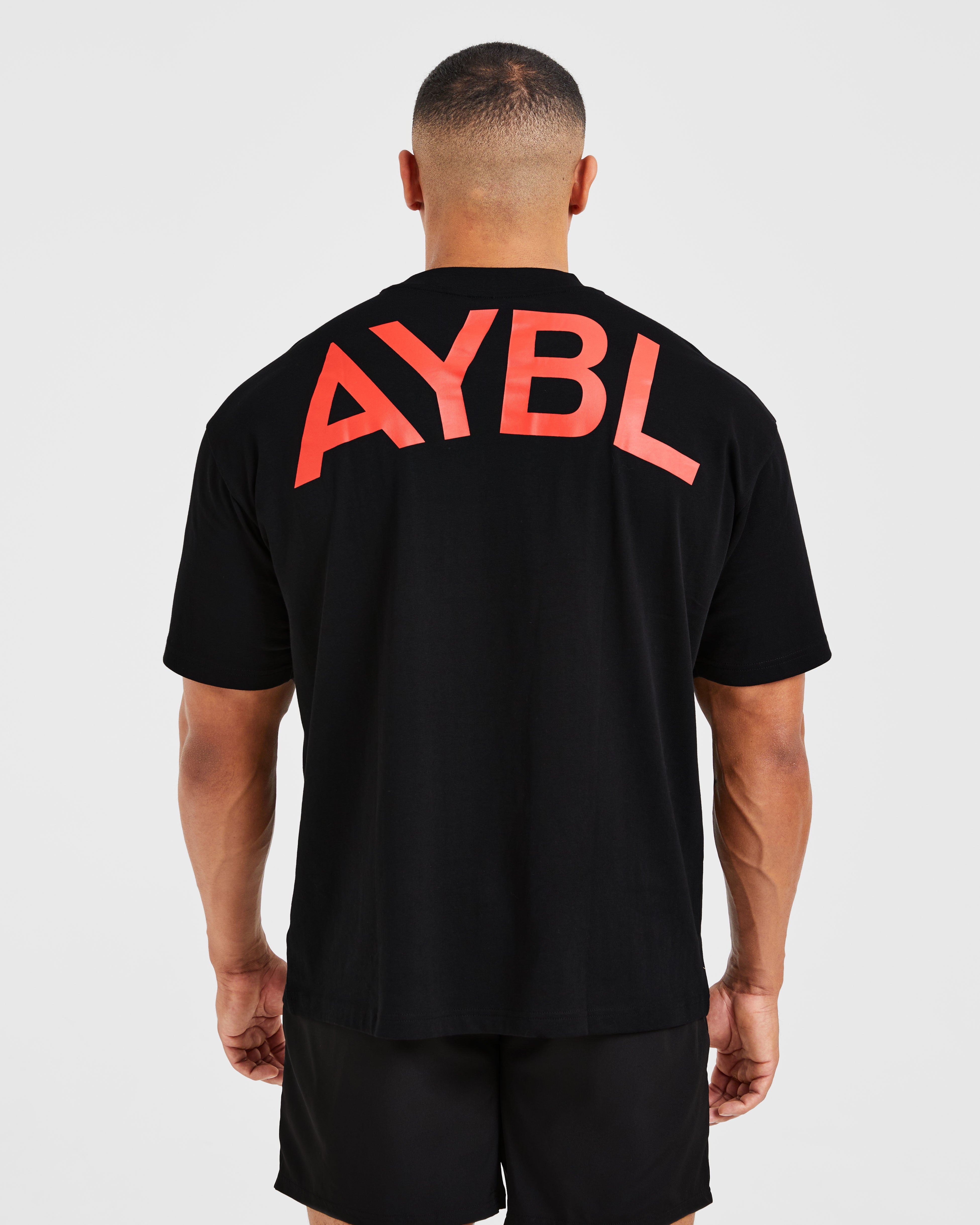 Essential Oversized T Shirt – Black/Red Essential Oversized T Shirt - Black/Red