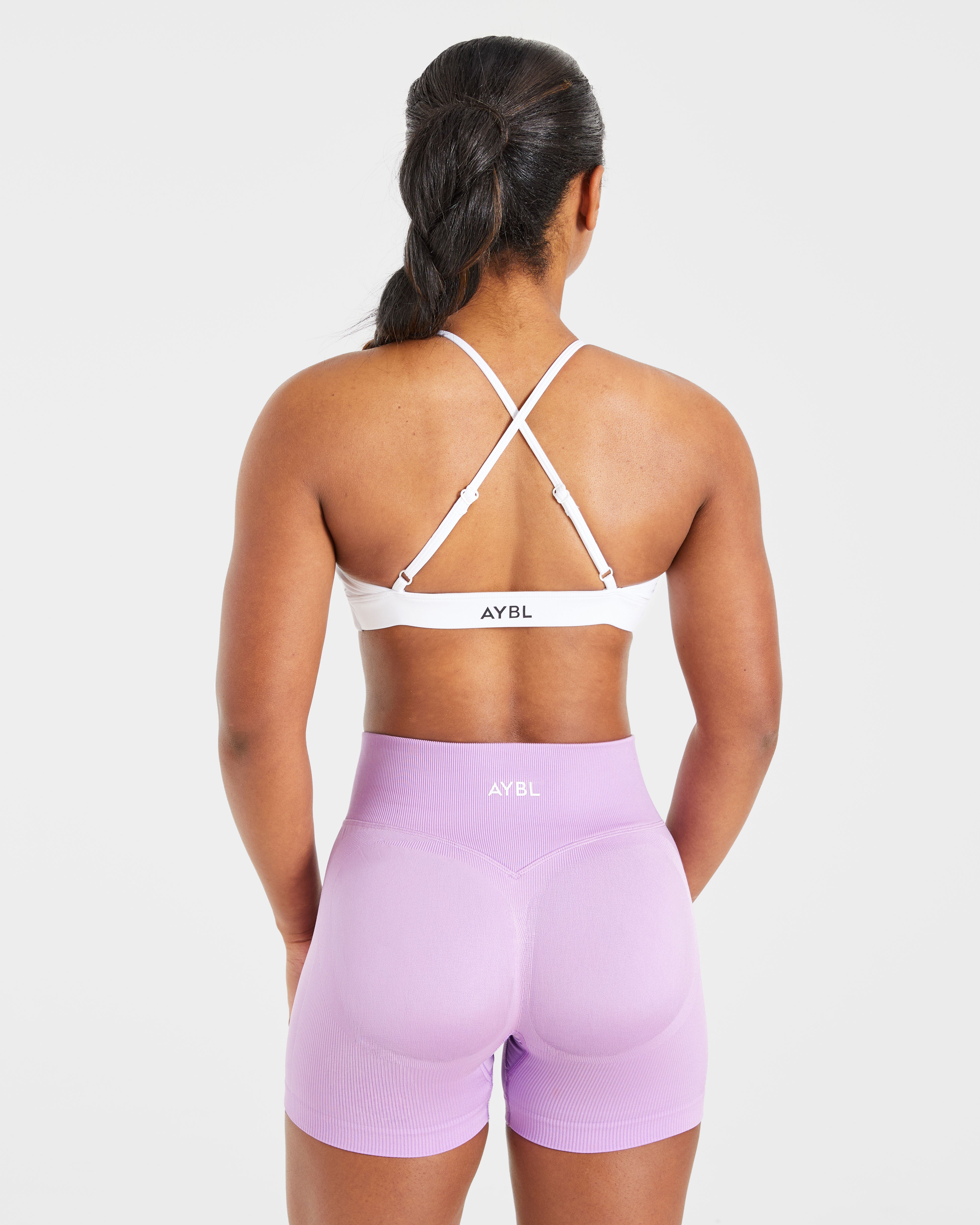 Essential Twist Crossback Sports Bra - White
