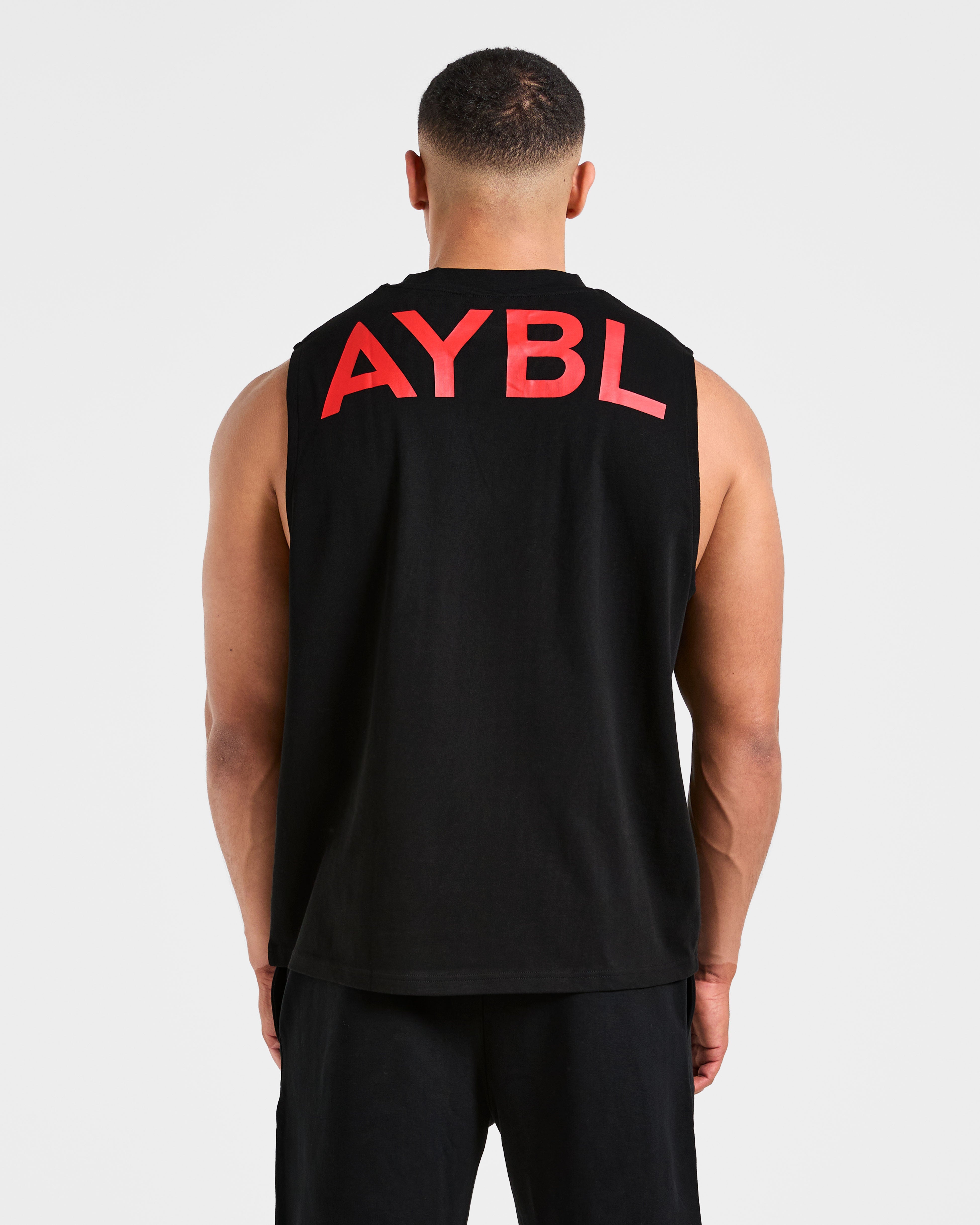 Essential Oversized Graphic Tank - Black/Red