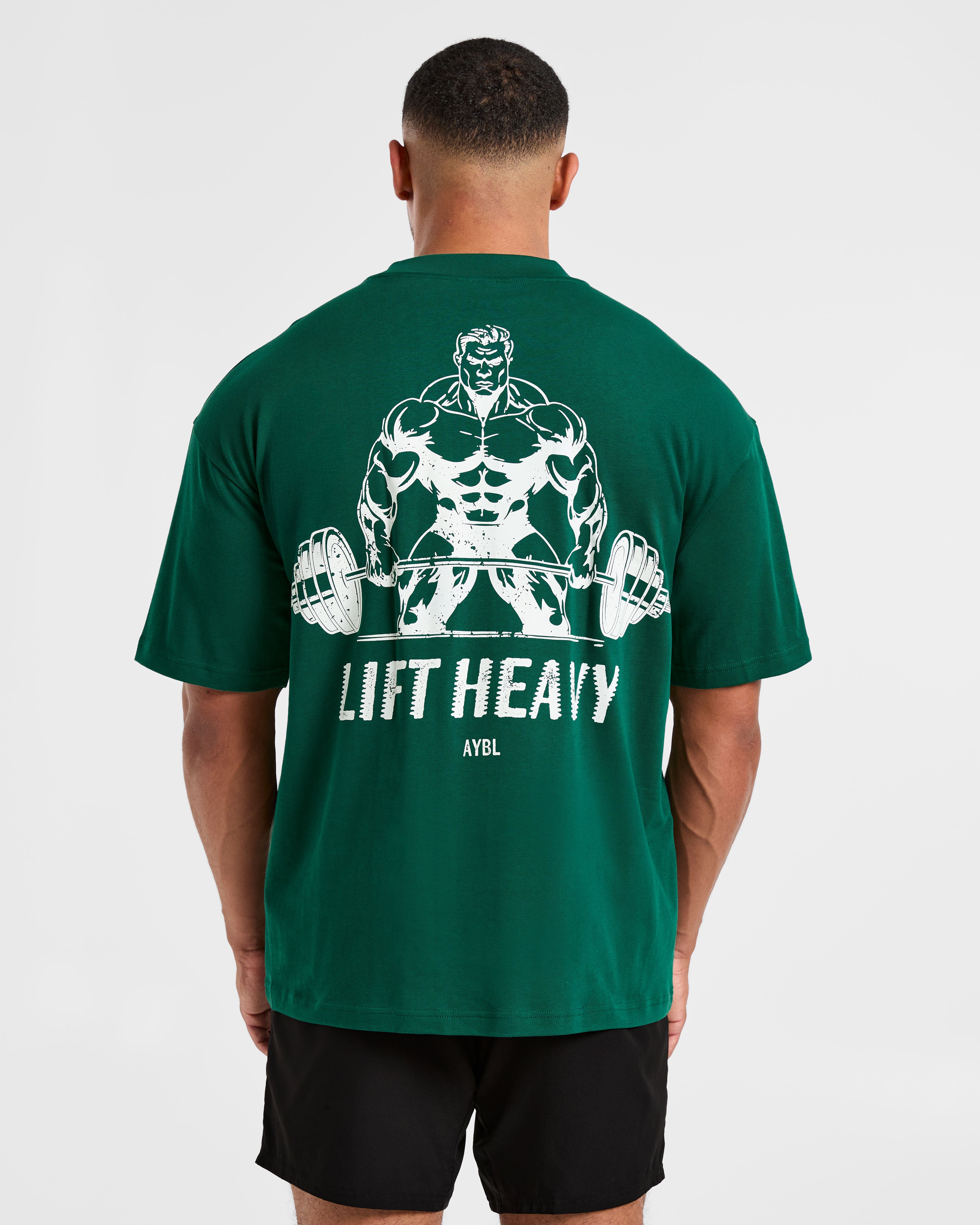 Lift Heavy Oversized T Shirt - Forest Green