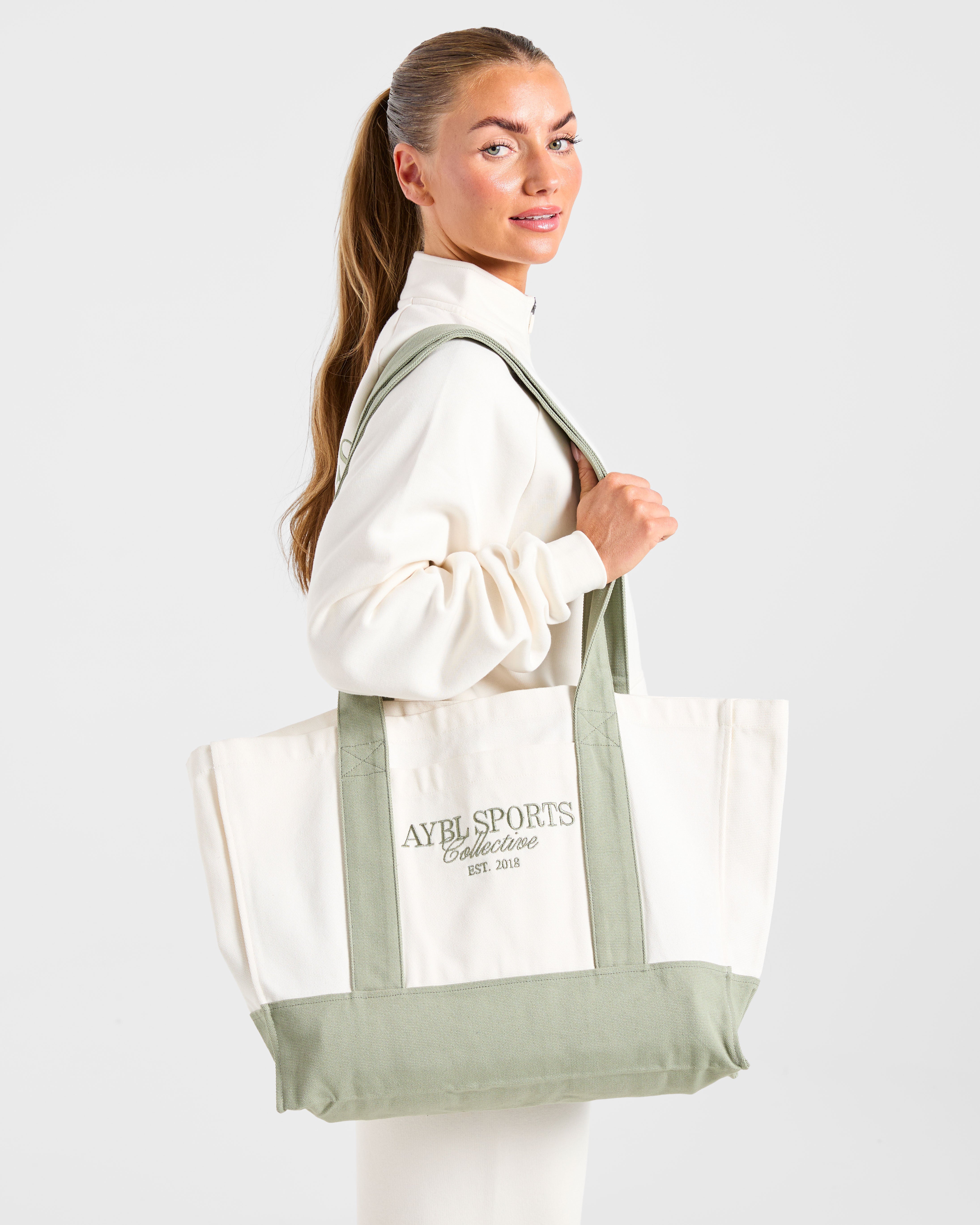 Sports Collective Tote Bag - Off White/Green