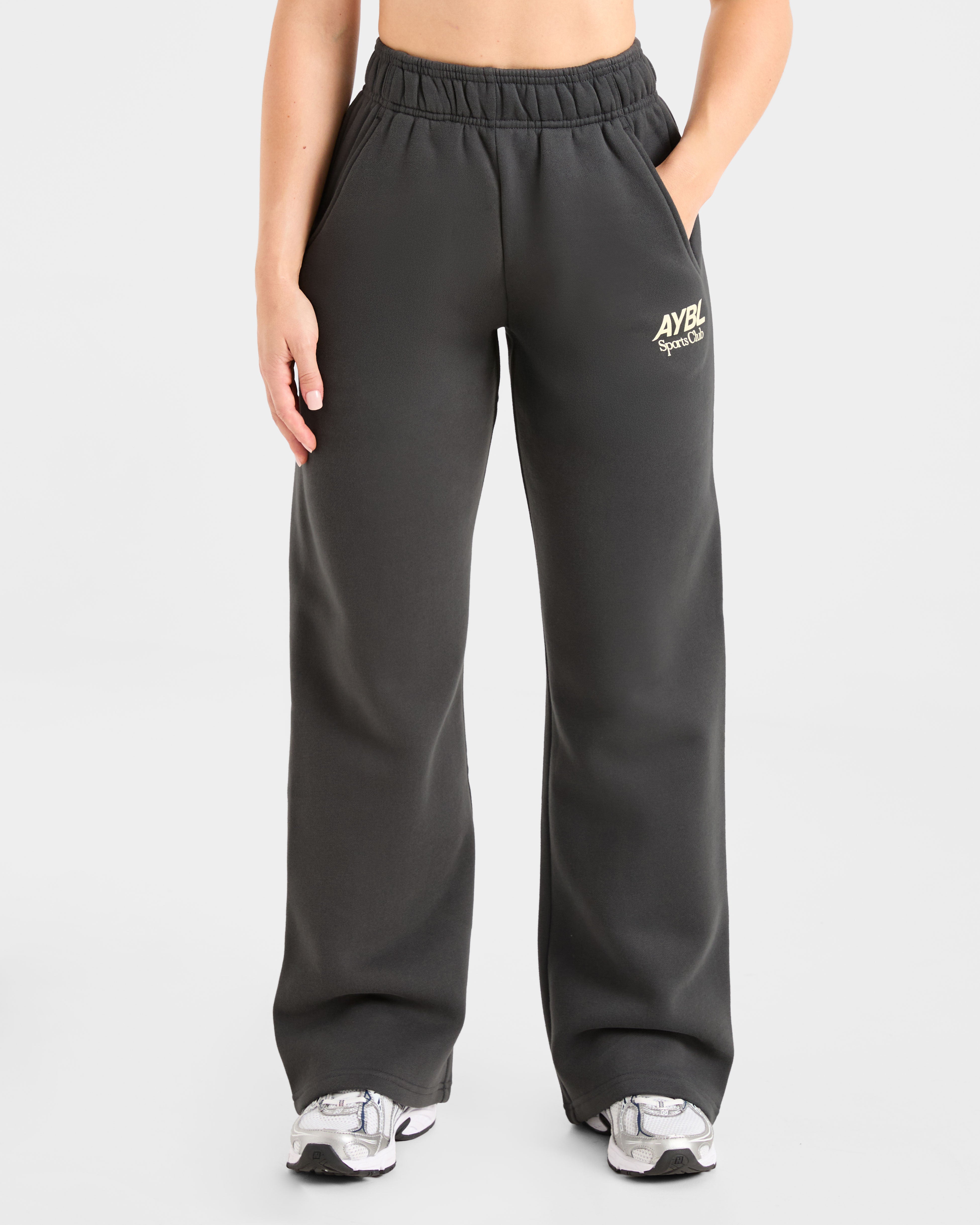 AYBL Sports Club Oversized Straight Leg Joggers – Charcoal/Yellow AYBL Sports Club Oversized Straight Leg Joggers - Charcoal/Yellow