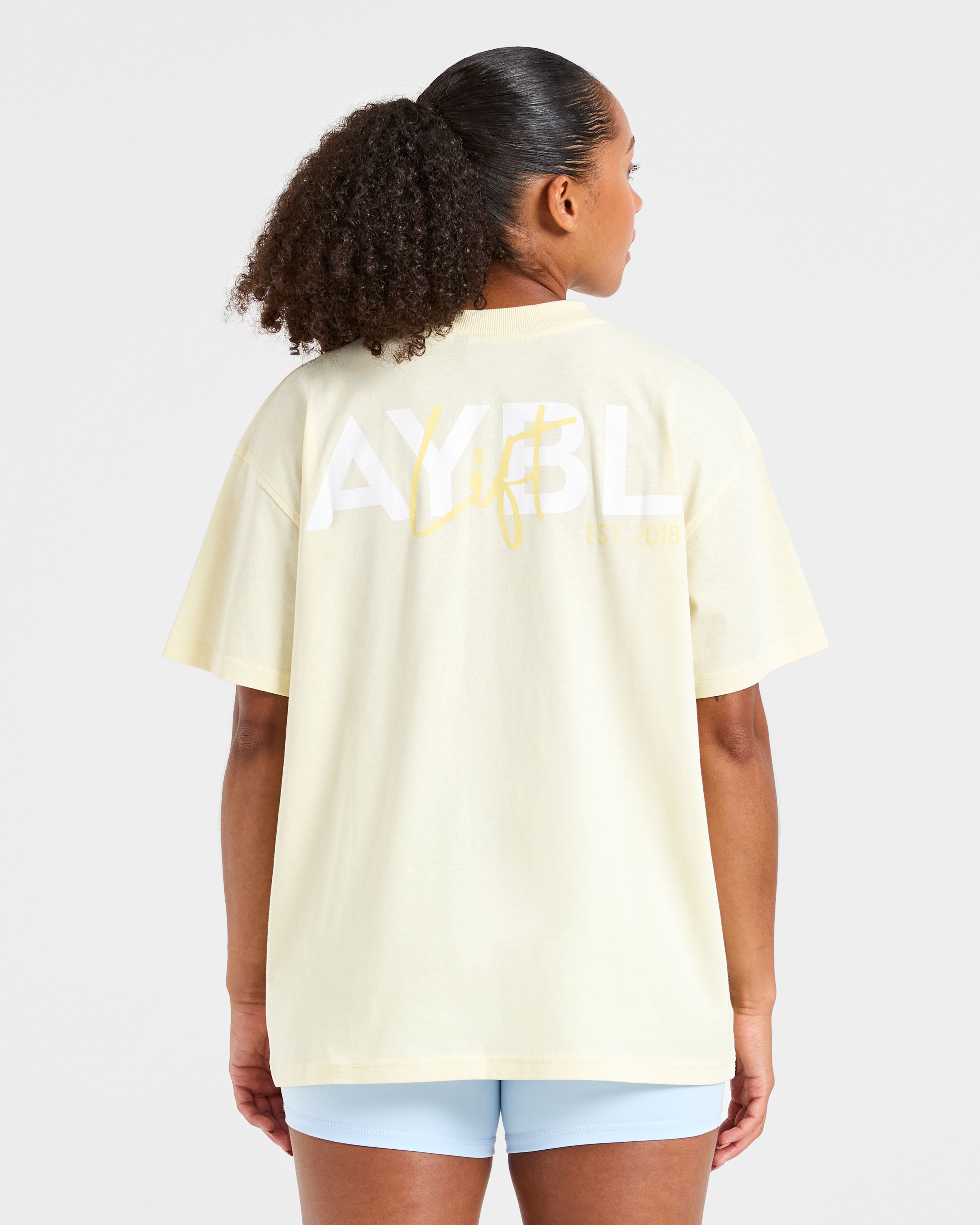 Lift Graphic Oversized T Shirt – Lemon Yellow Lift Graphic Oversized T Shirt - Lemon Yellow