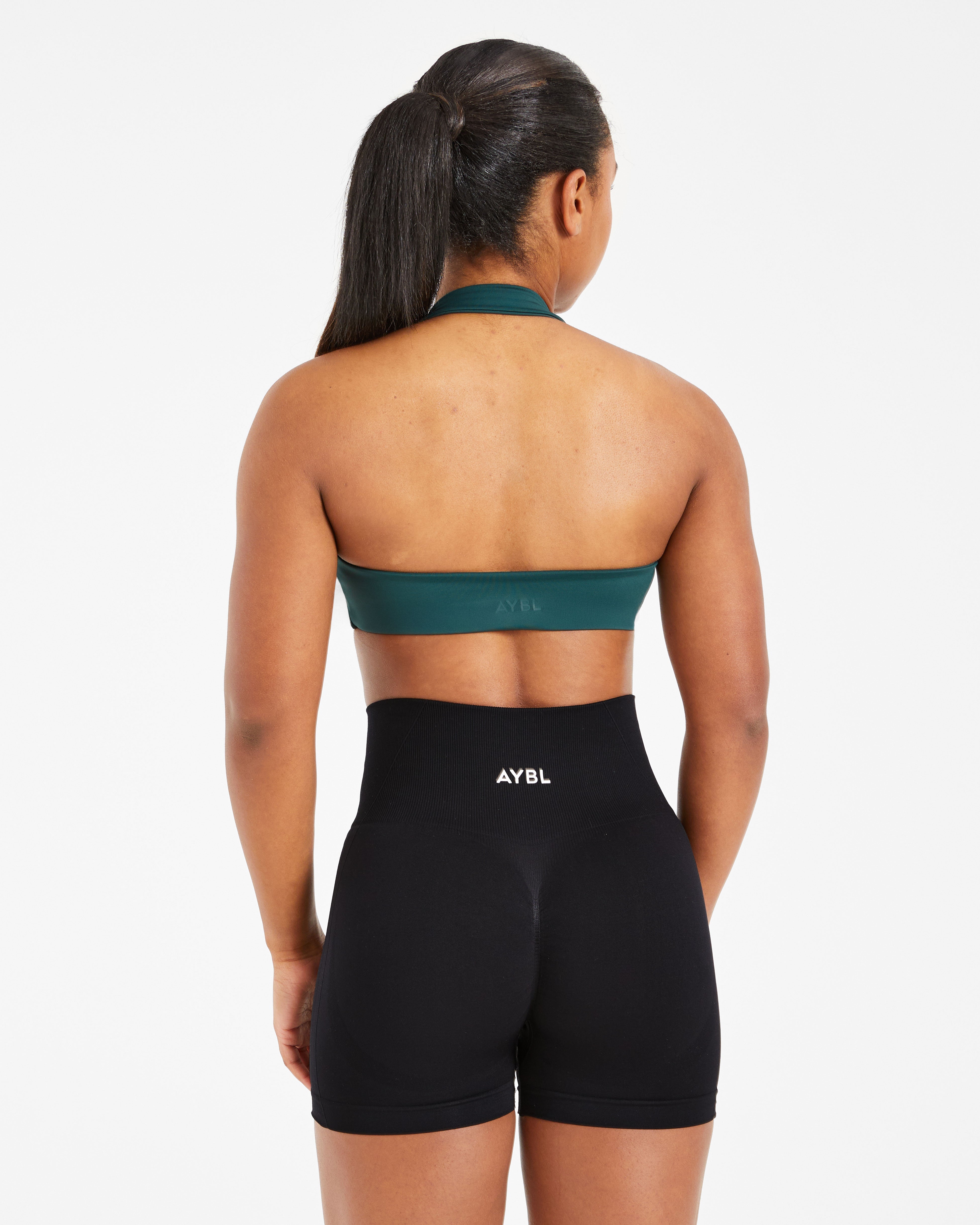 Essential Halterneck Sports Bra - Deep Green