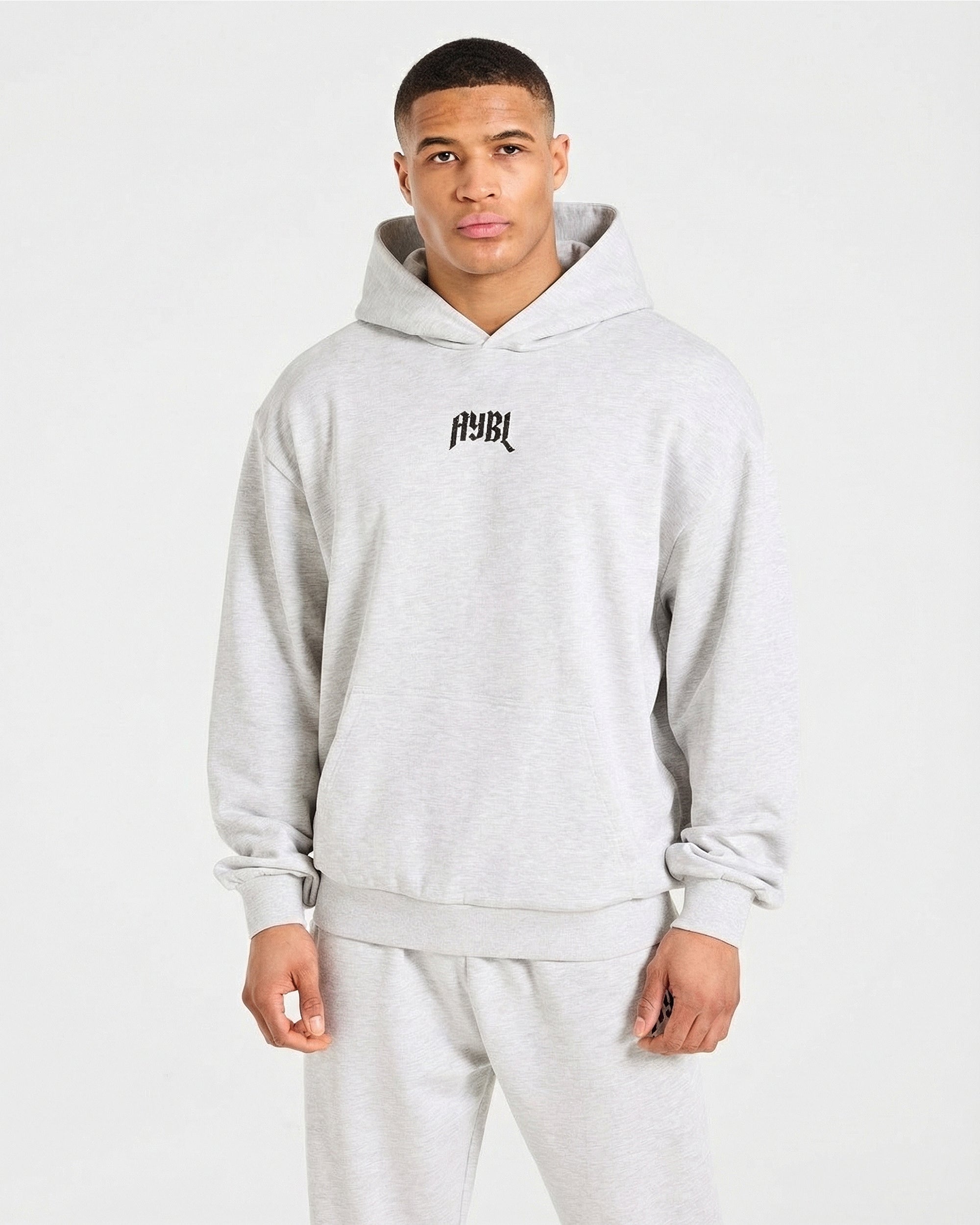 Heavy Lifting Gothic Oversized Hoodie – Grey Marl Heavy Lifting Gothic Oversized Hoodie - Grey Marl