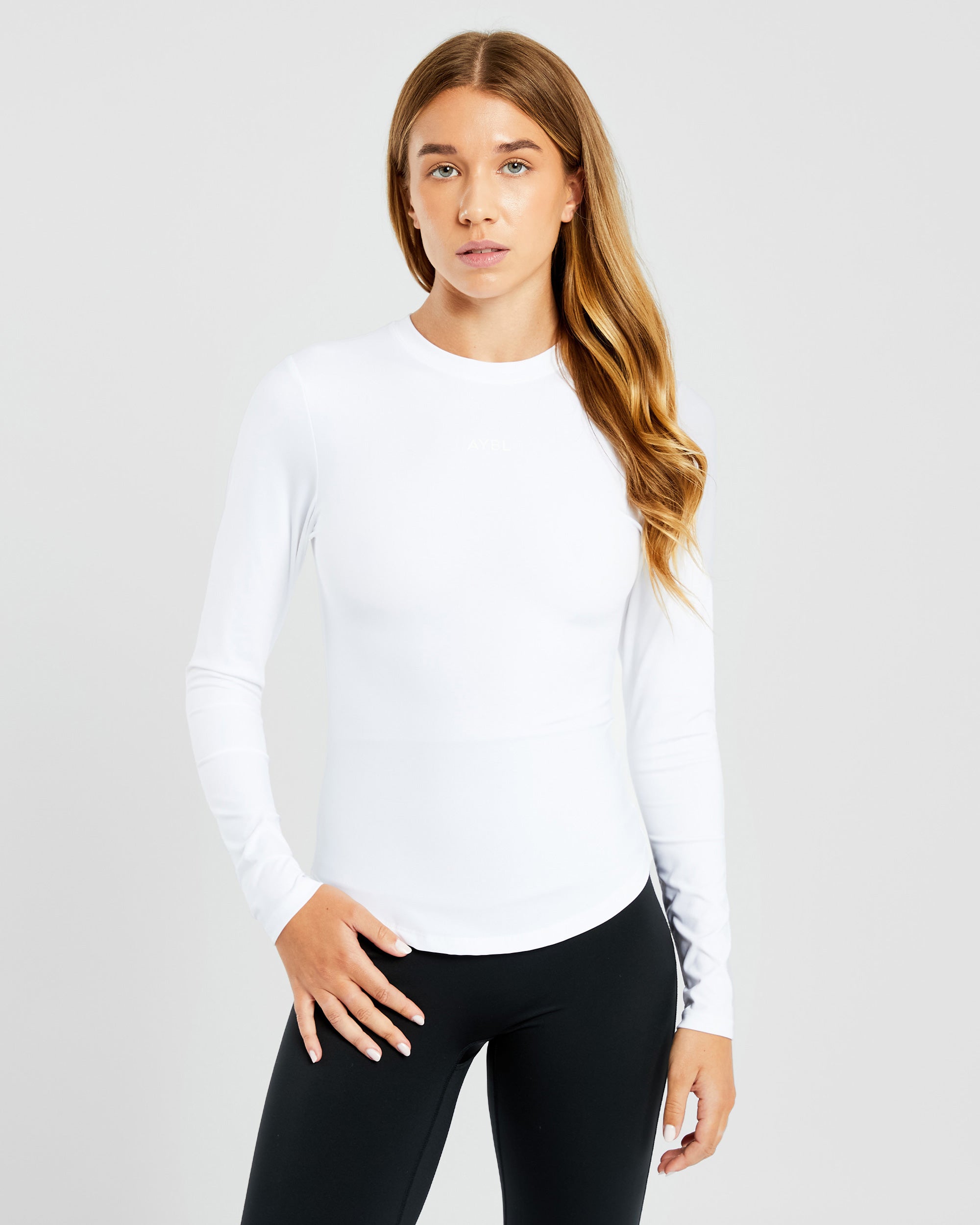 Sculpt Long Sleeve Top – White Sculpt Long Sleeve Top - White