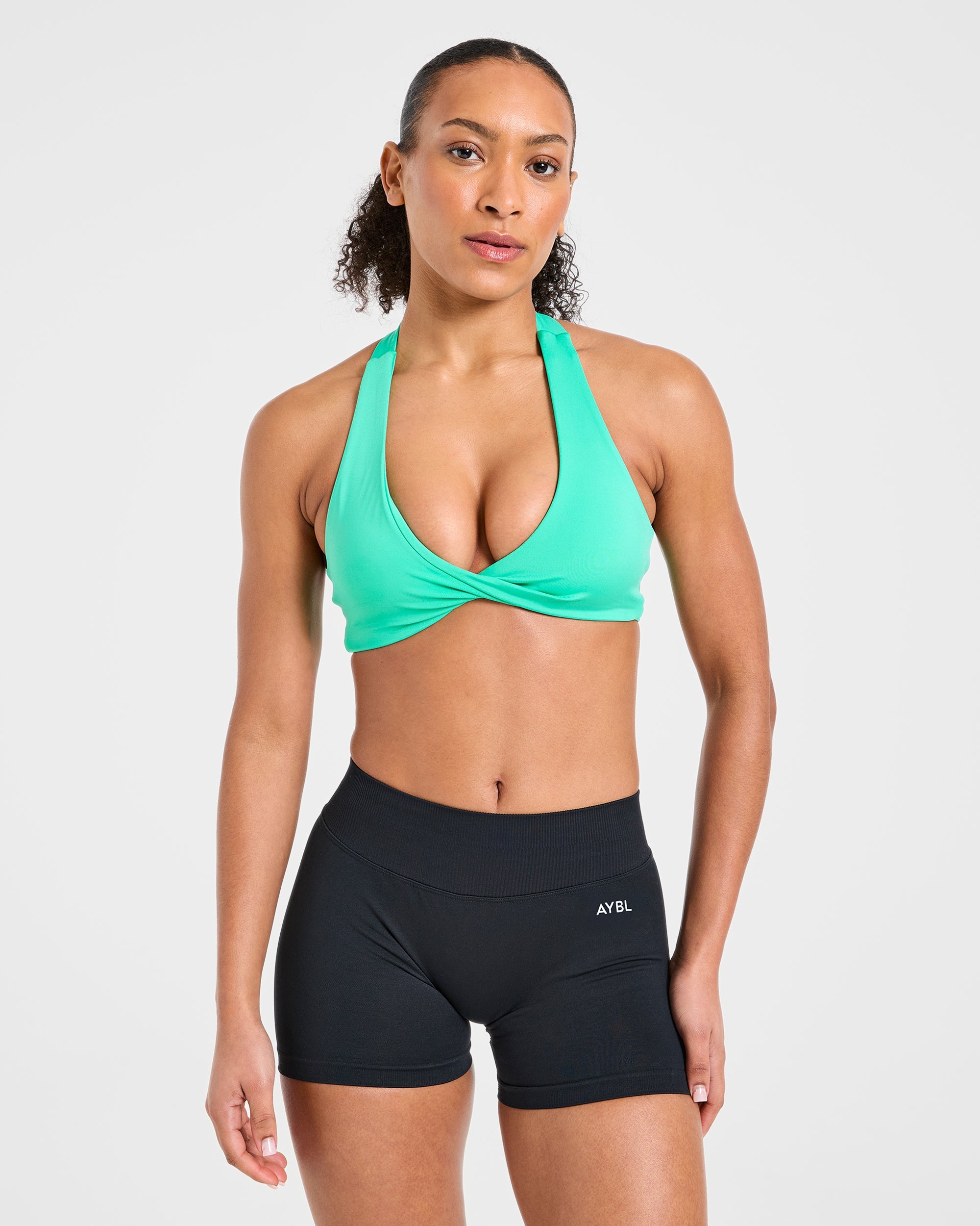 Essential Halterneck Sports Bra - Mint Green