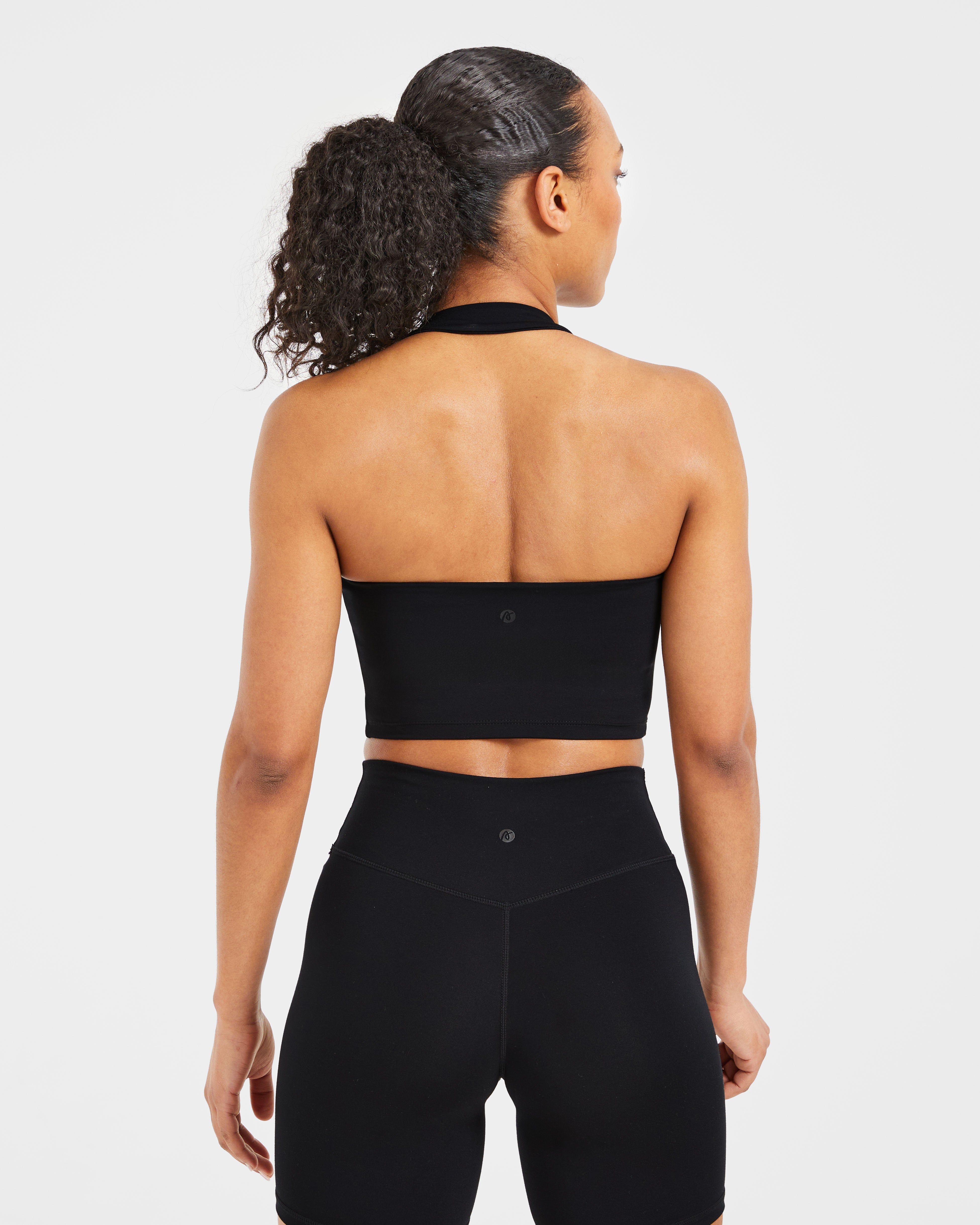 Staple Halterneck Crop Top - Black