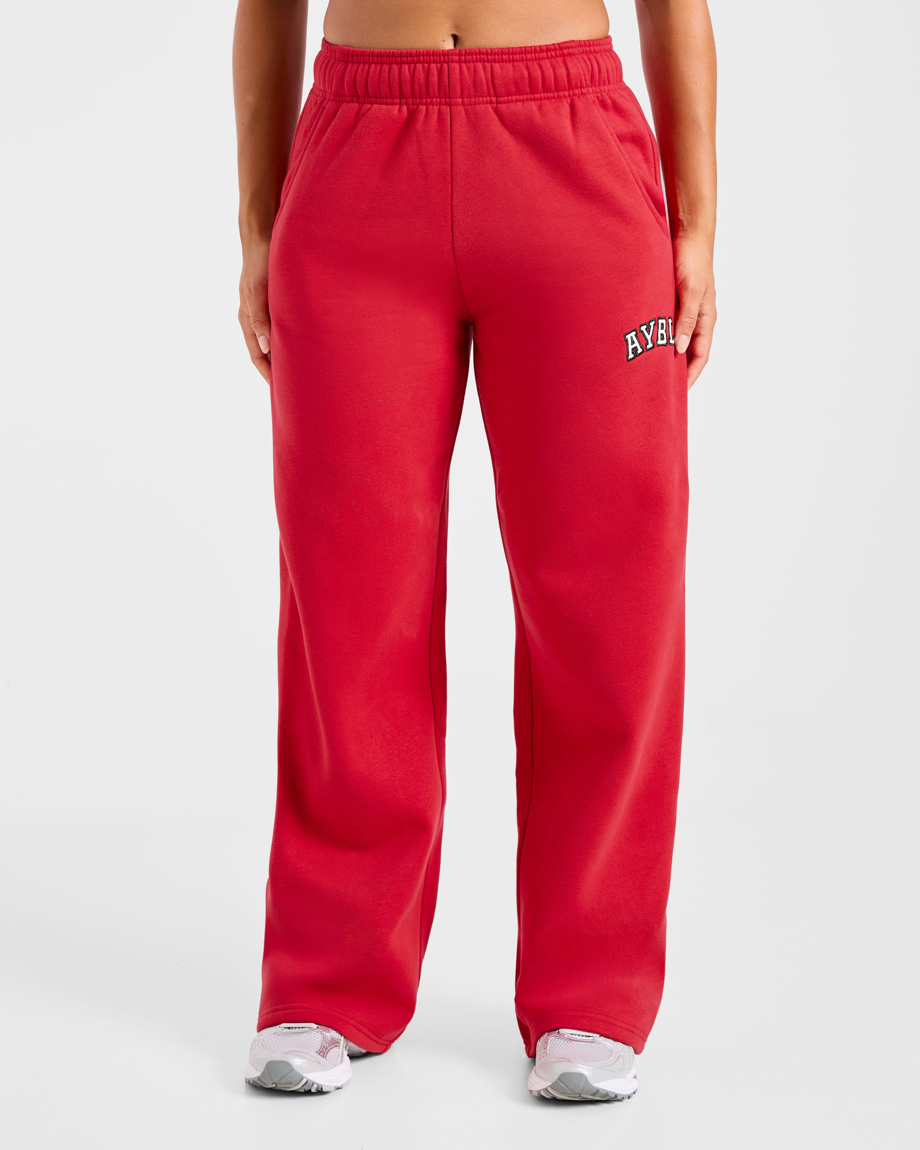 Varsity 2.0 Oversized Straight Leg Joggers - Red