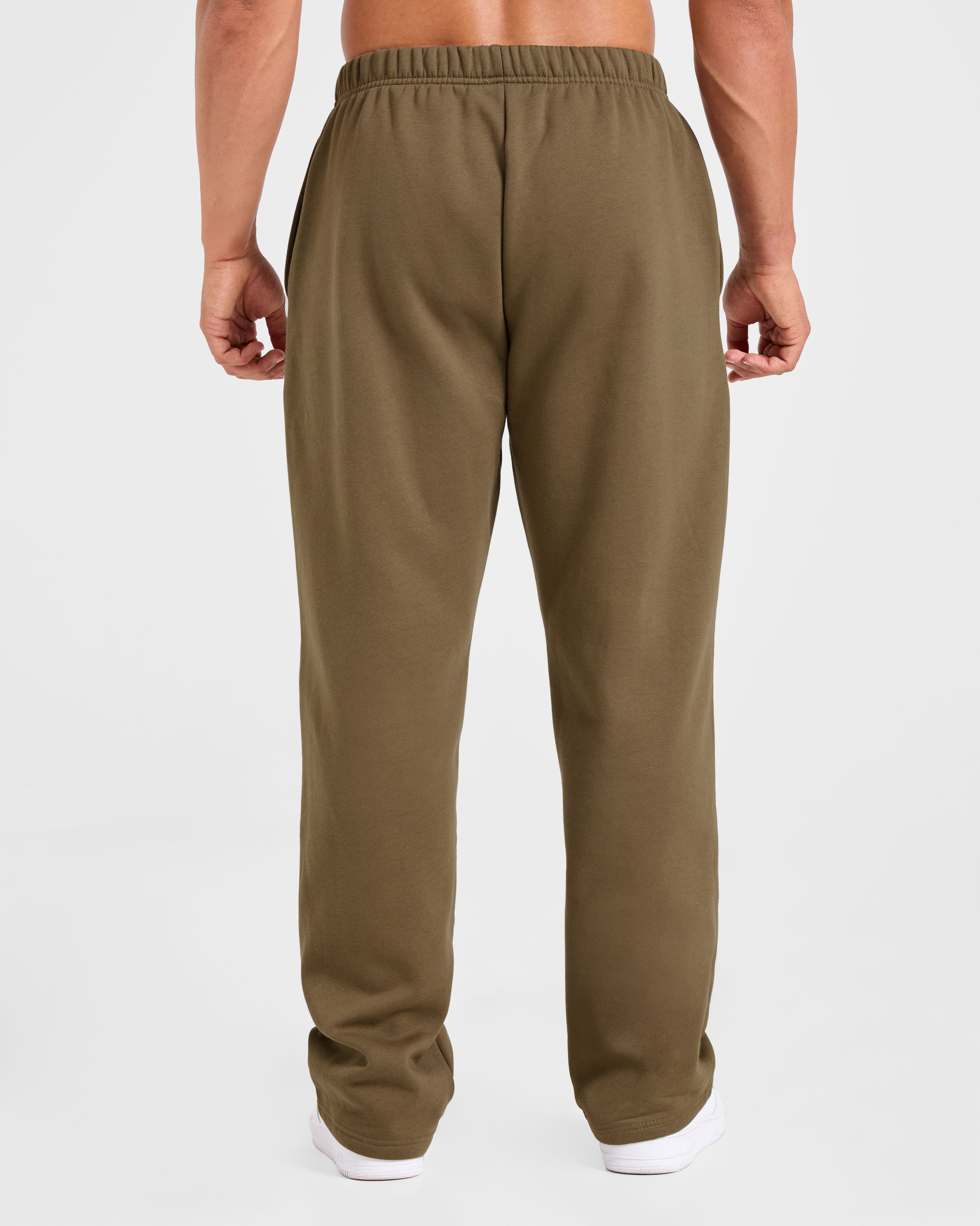 Essential Oversized Straight Leg Joggers- Olive Green
