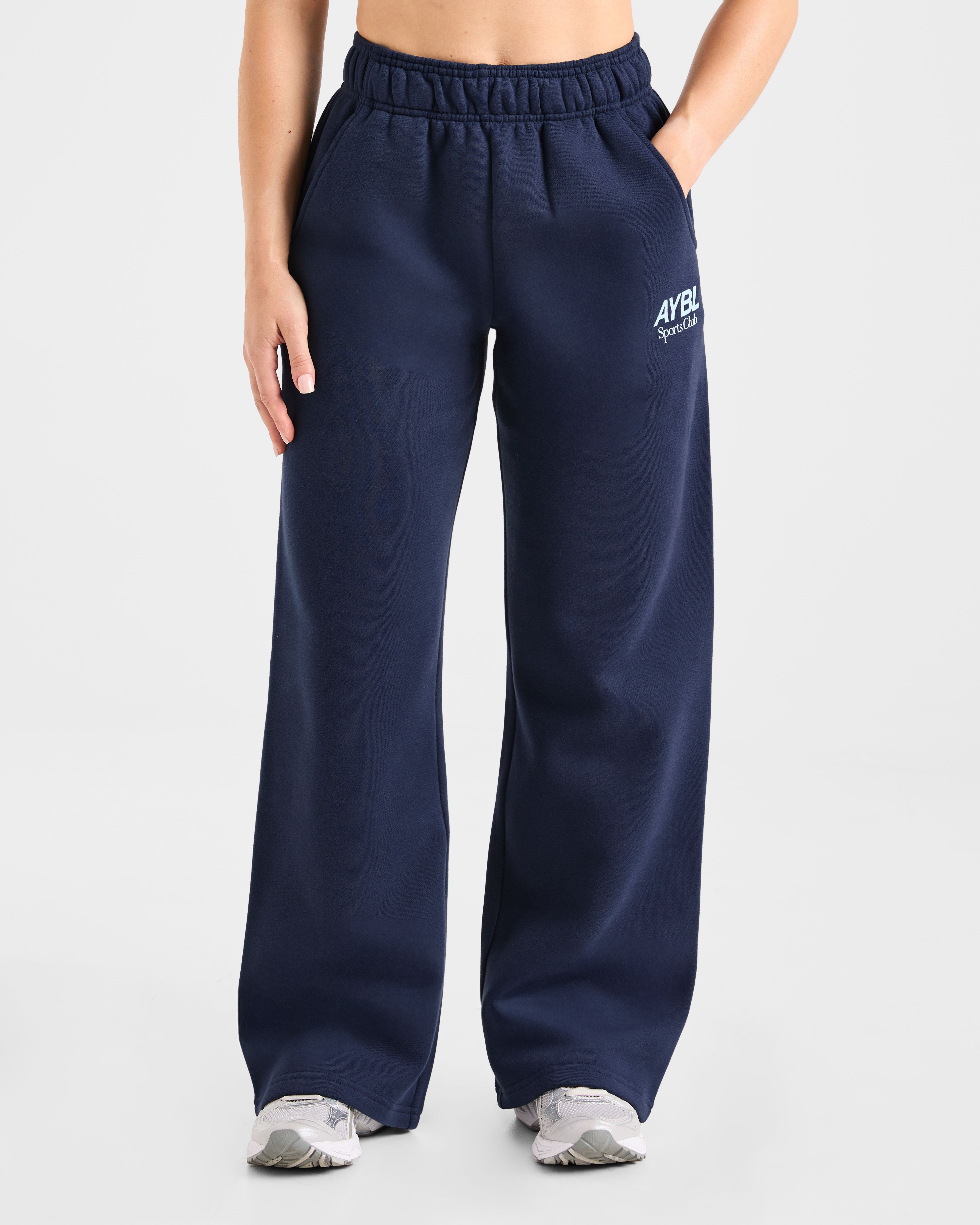 AYBL Sports Club Oversized Straight Leg Joggers - Navy/Blue