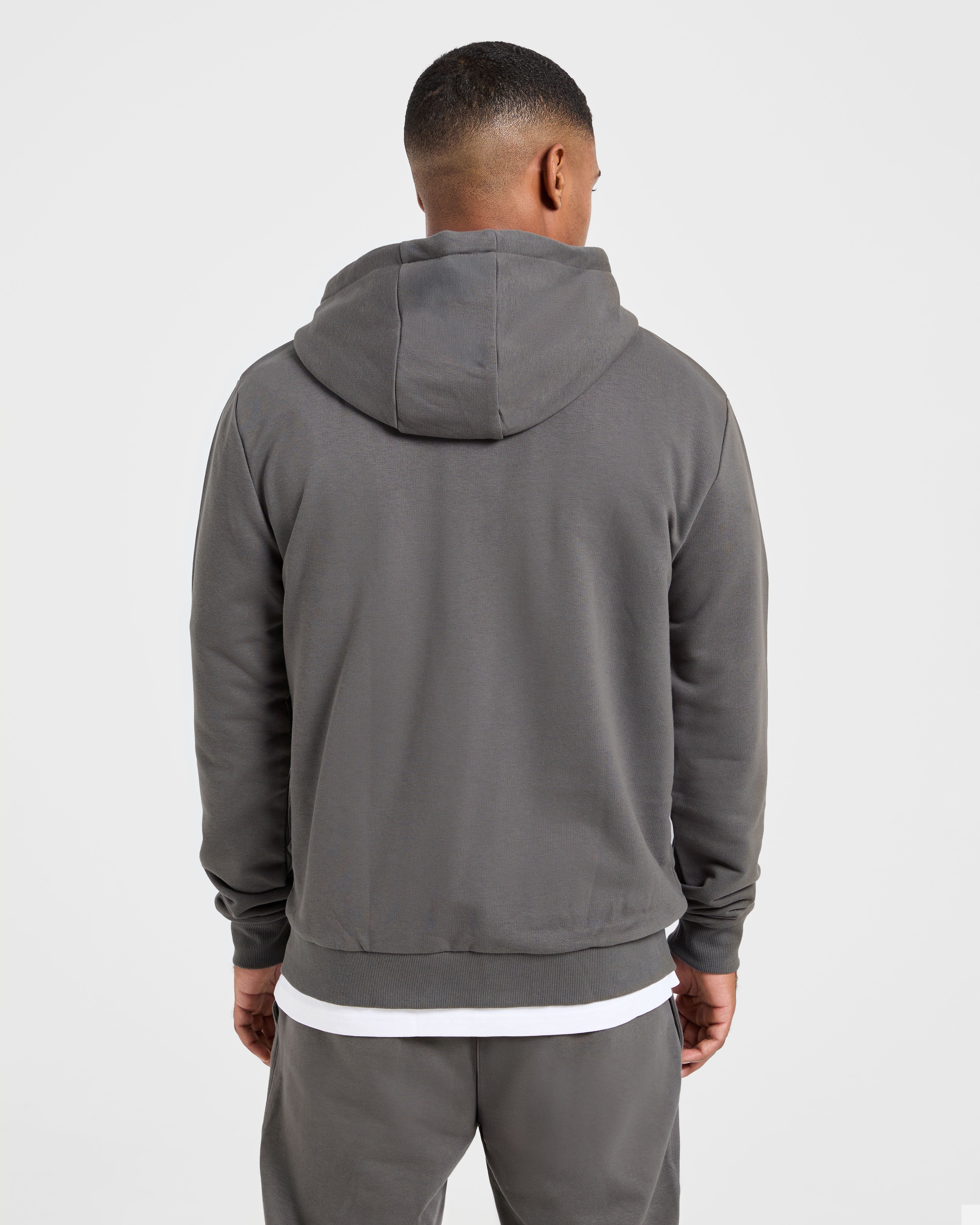 Essential Lightweight Zip Up Hoodie - Charcoal