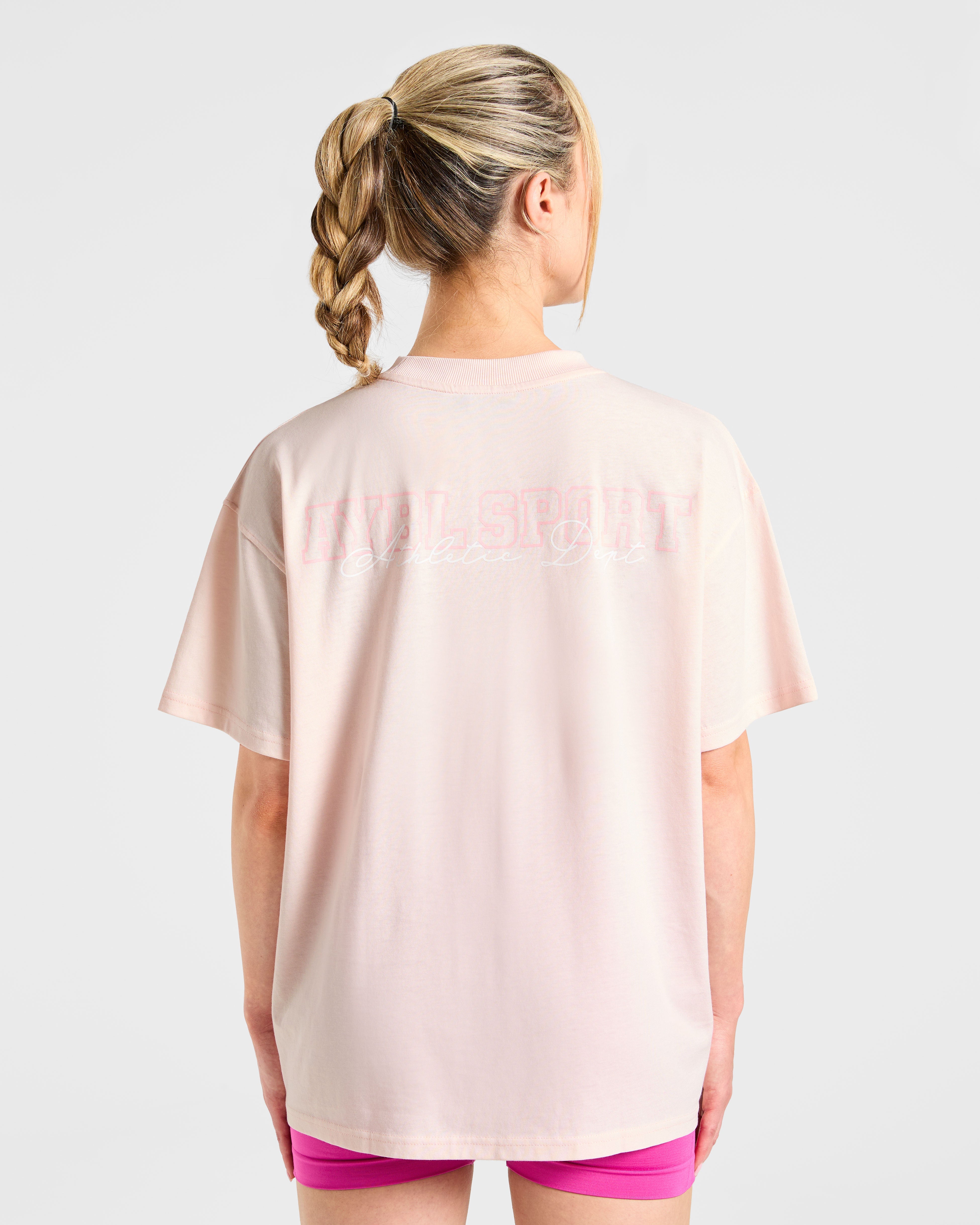 Varsity Dept. Oversized T Shirt - Pink
