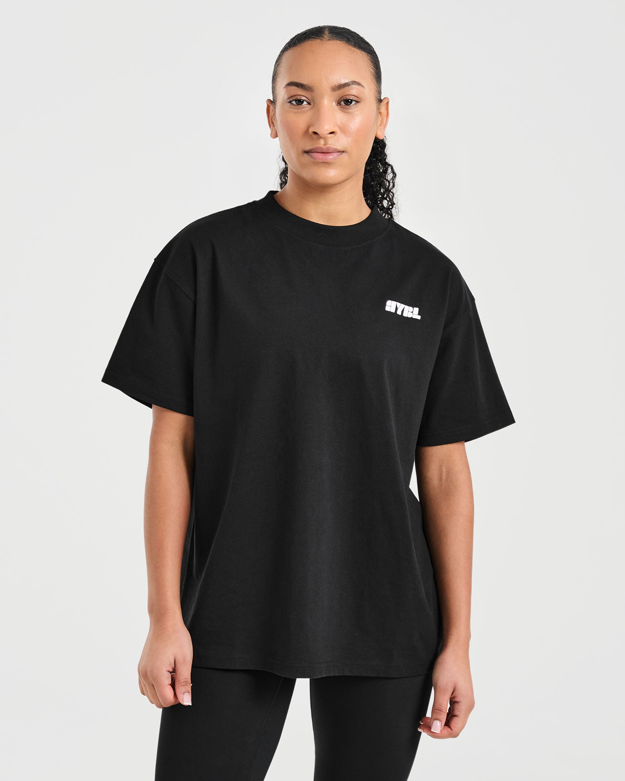Athletics Retro Oversized T Shirt - Black