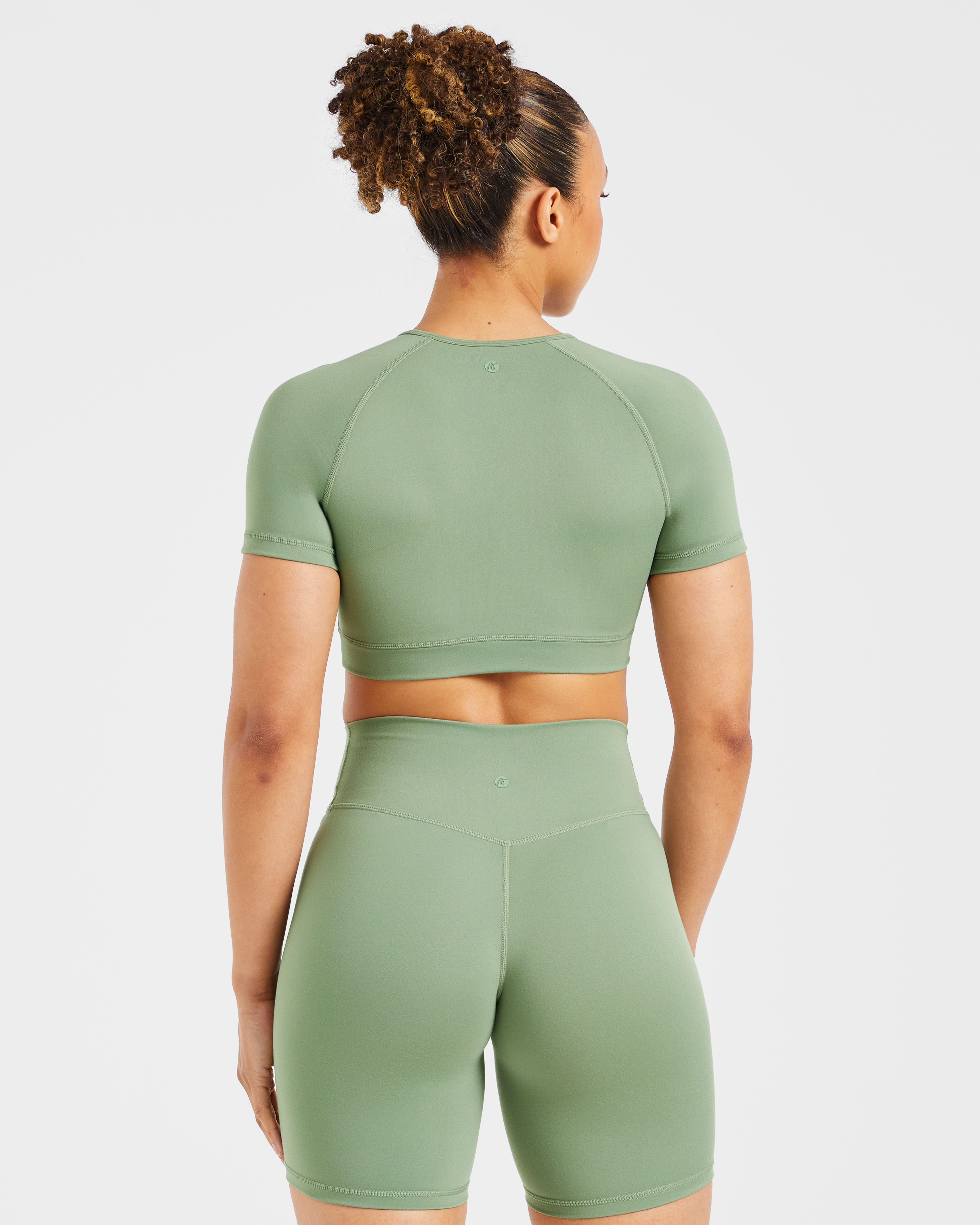 Staple Crop Top - Olive Green