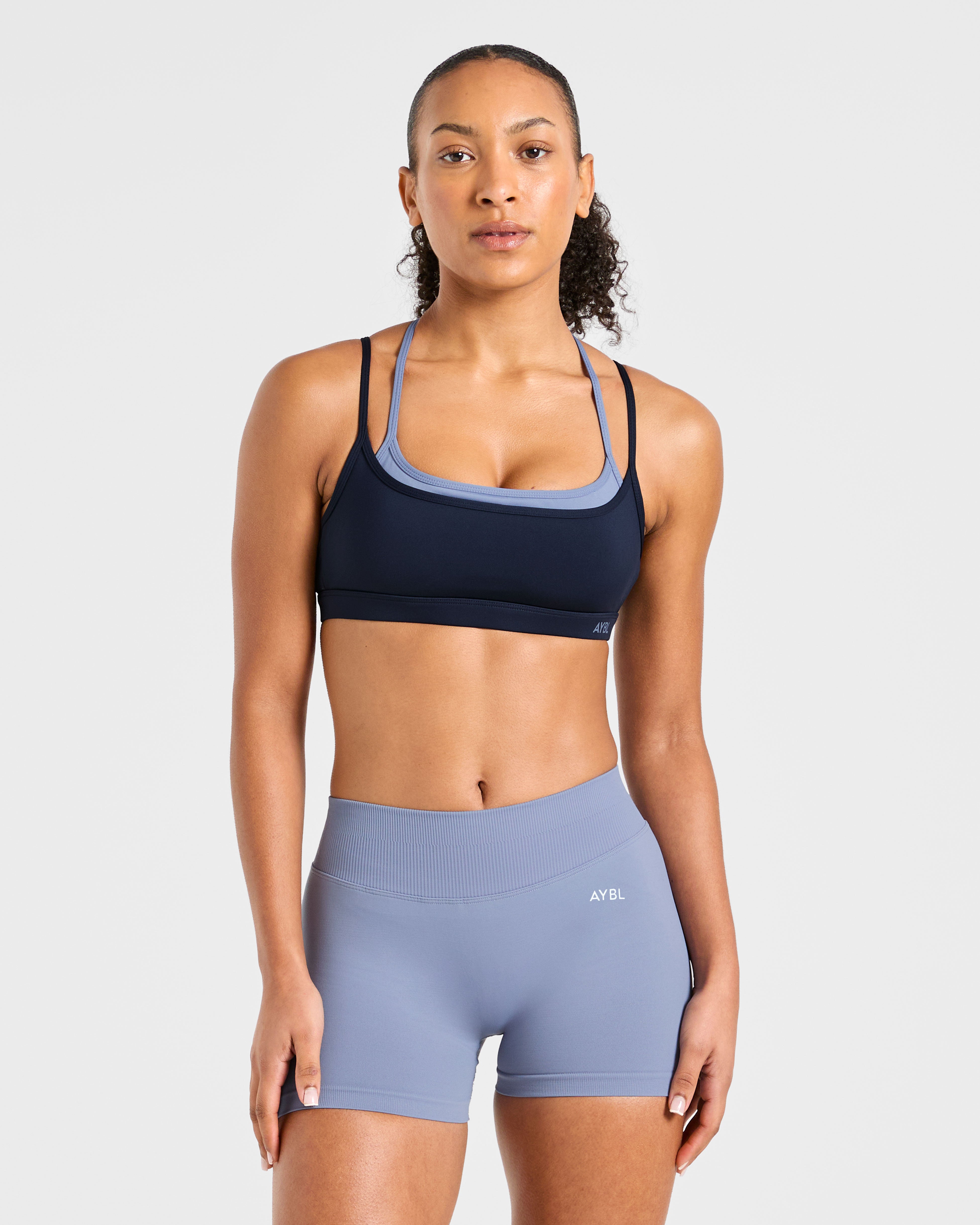 Essential Double Layer Sports Bra - Navy