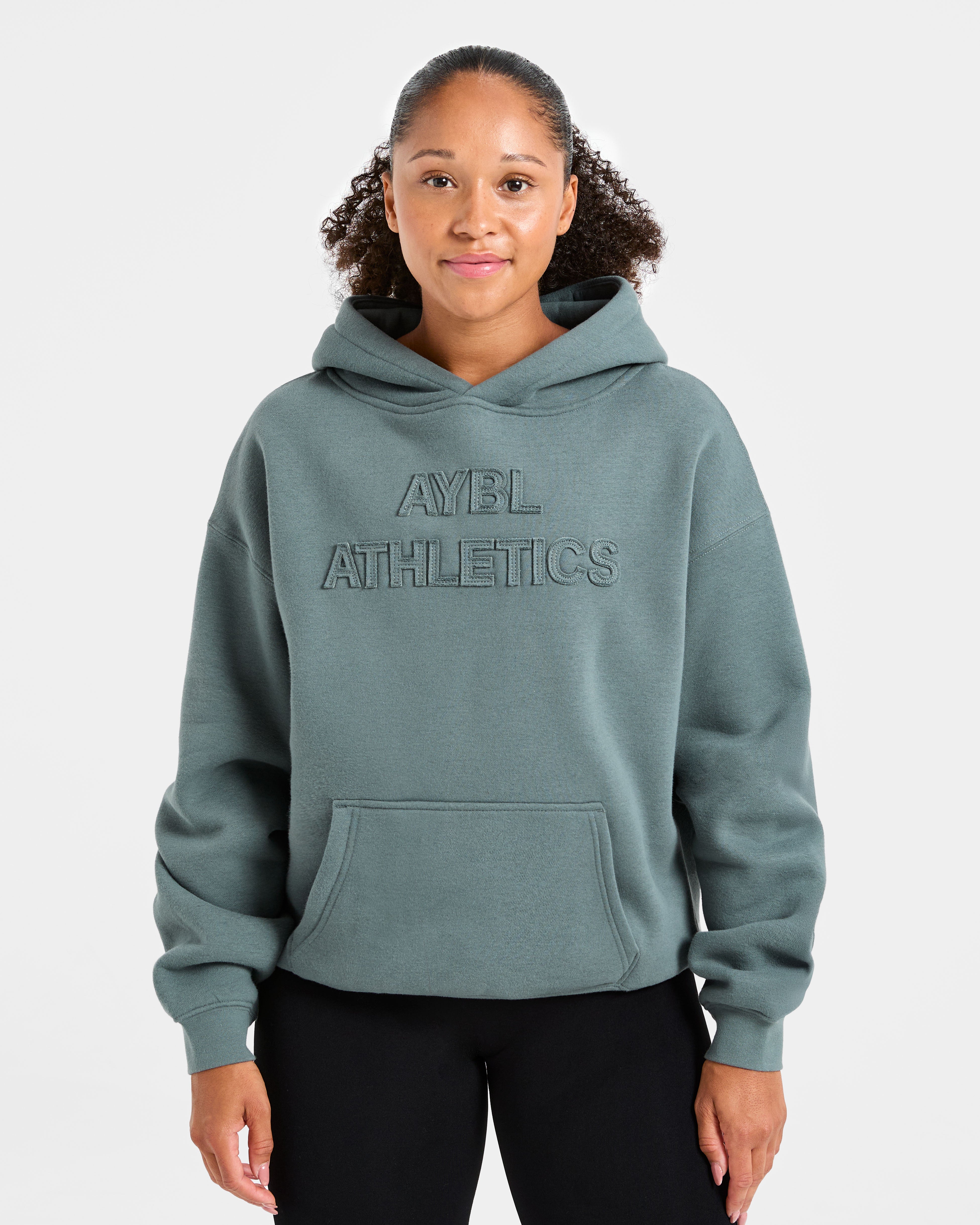 Athletics Applique Oversized Hoodie - Slate
