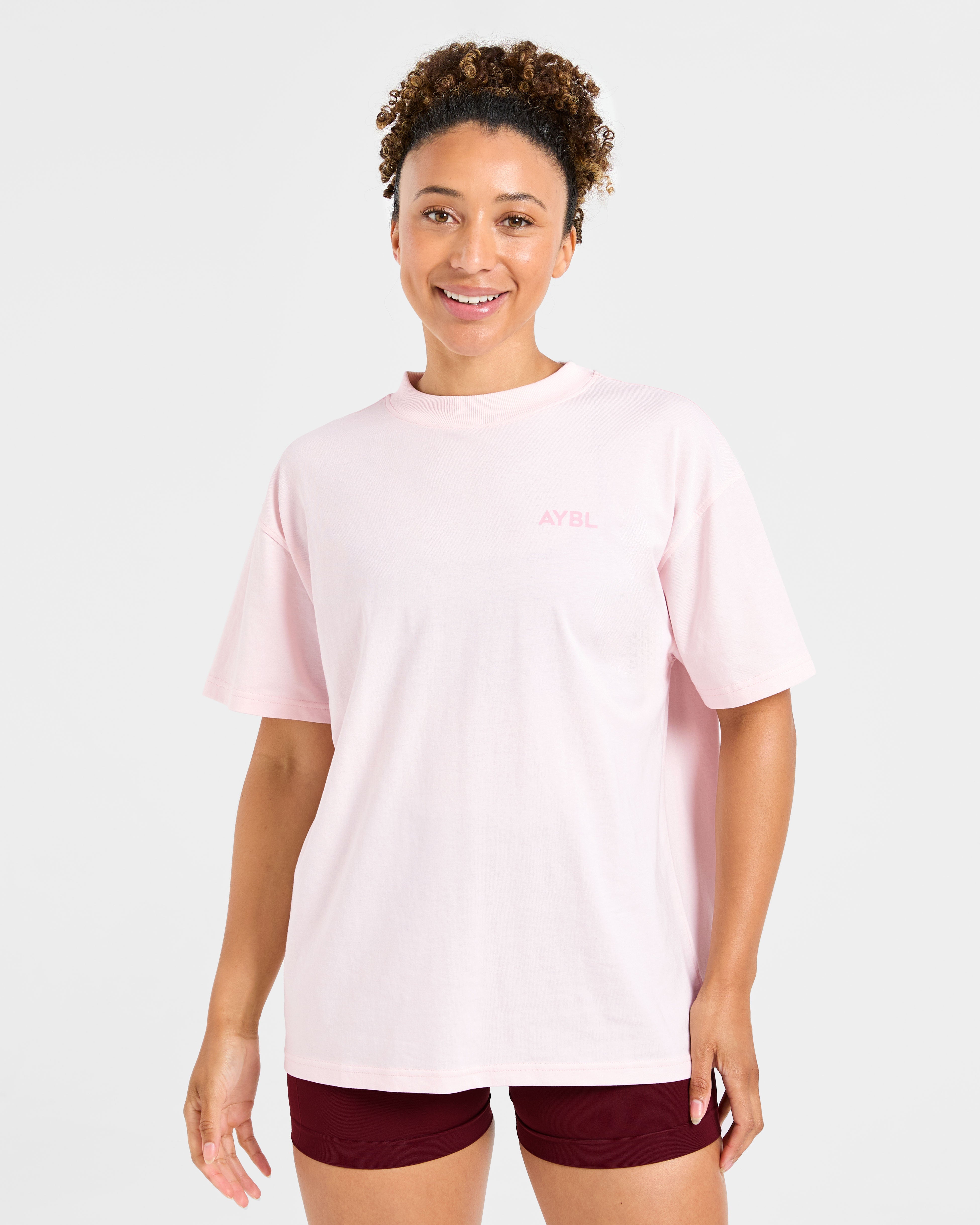Lift Graphic Oversized T Shirt - Baby Pink