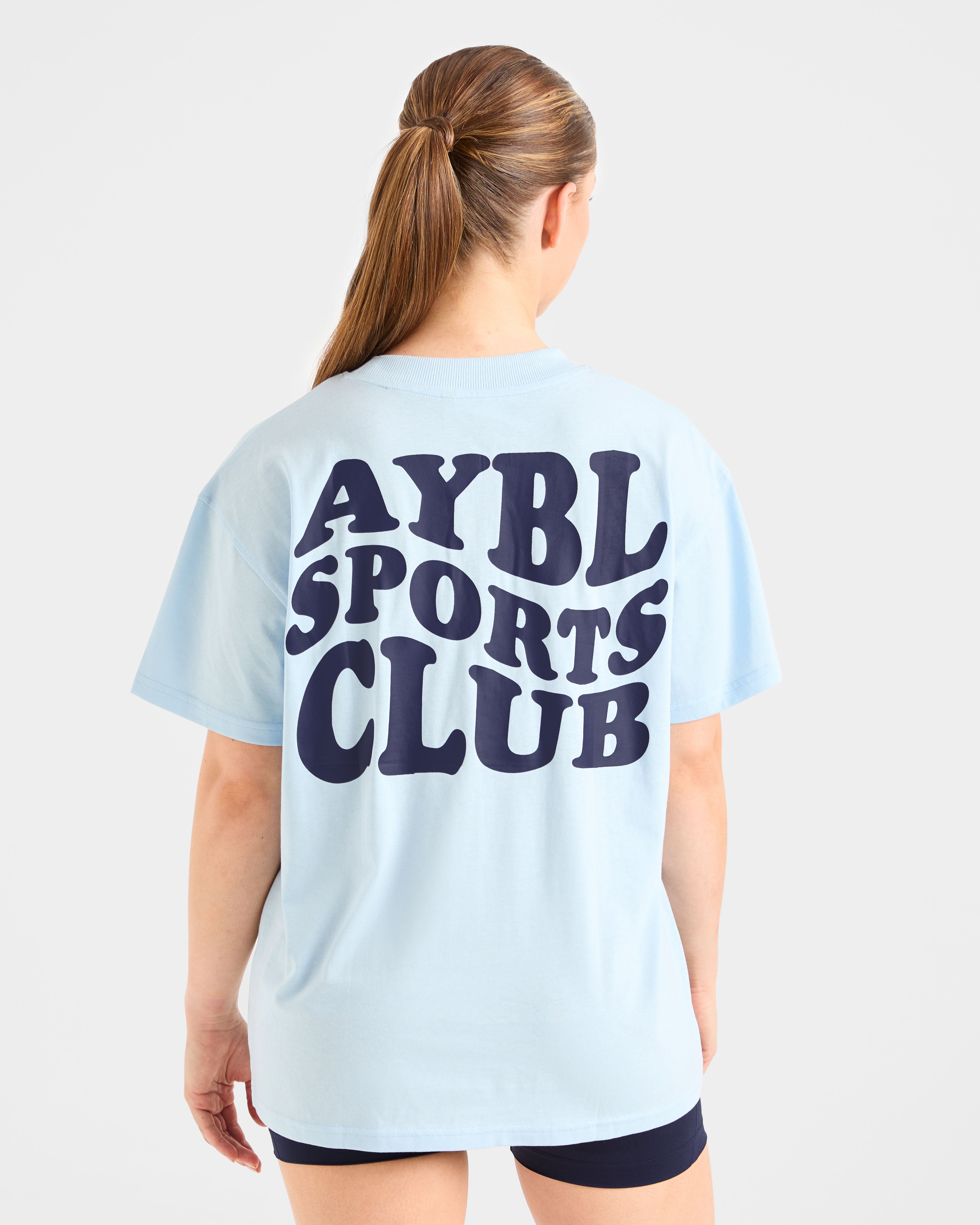 Sports Club Wavy Oversized T Shirt – Blue/Navy Sports Club Wavy Oversized T Shirt - Blue/Navy