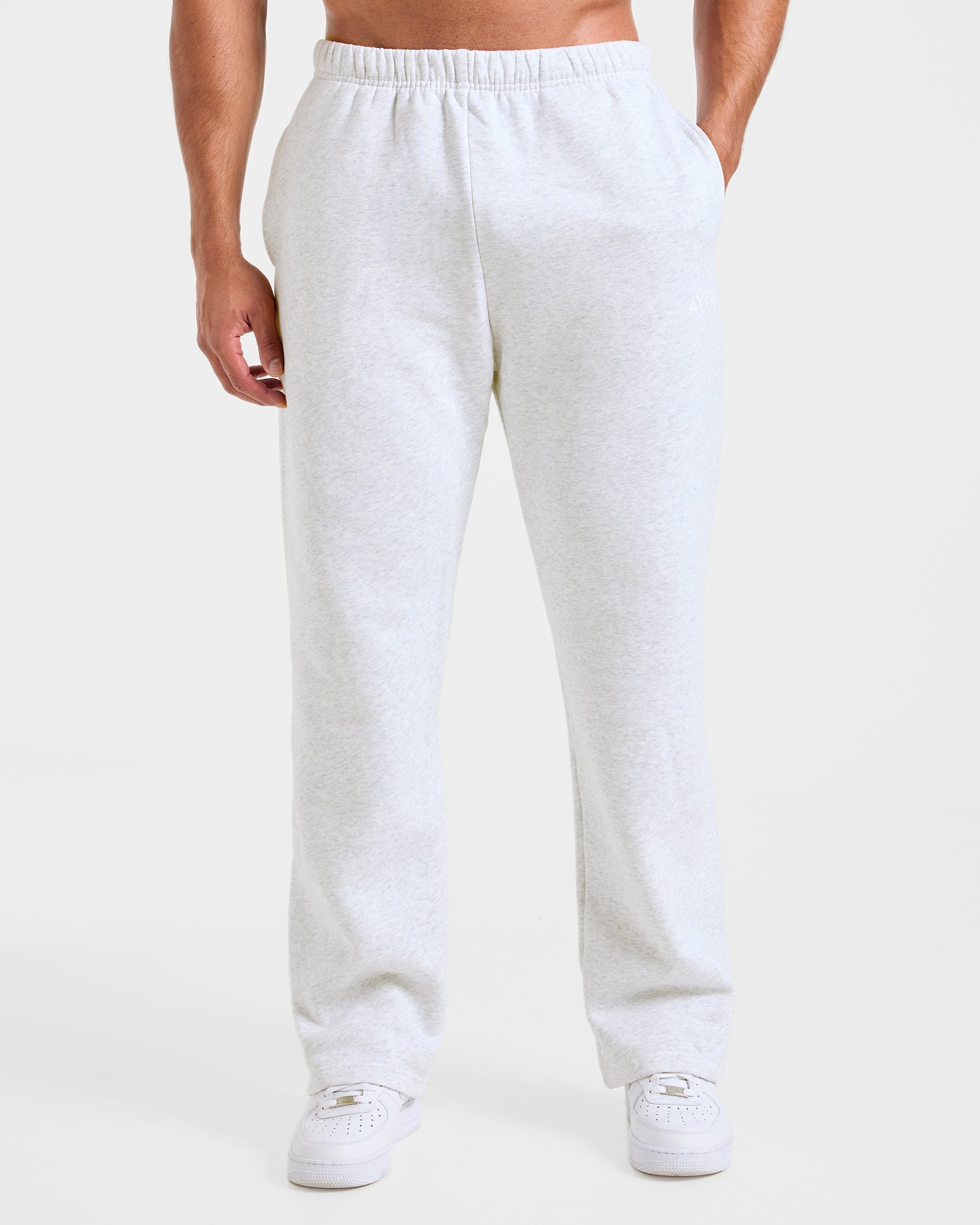 Essential Oversized Straight Leg Joggers – Grey Marl Essential Oversized Straight Leg Joggers - Grey Marl