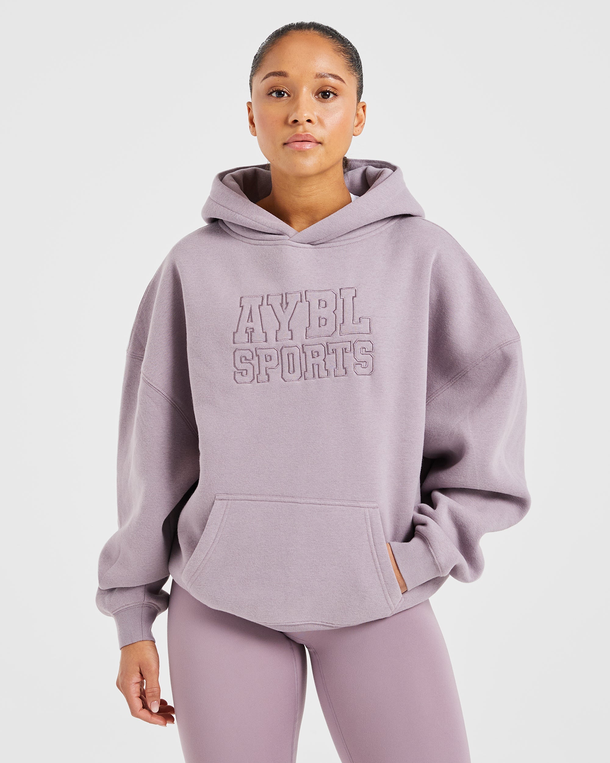 Sport Outline Oversized Hoodie – Mauve Purple Sport Outline Oversized Hoodie - Mauve Purple