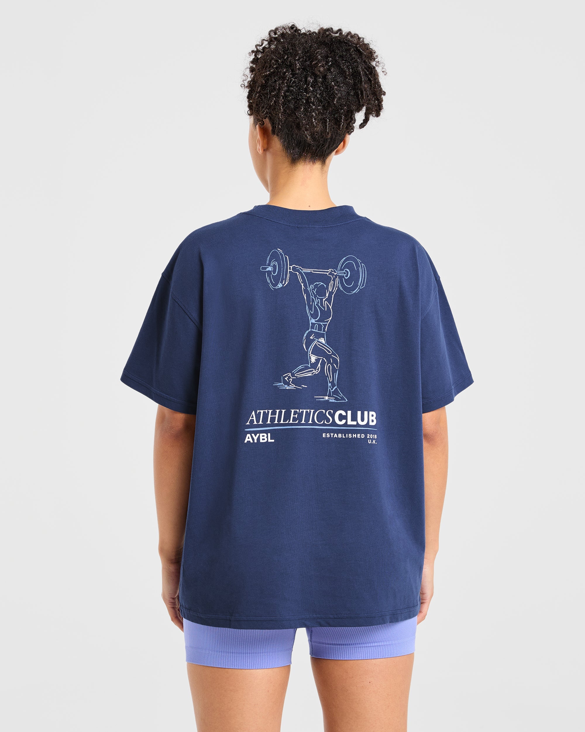 Power Lifting Illustration T Shirt – Blue Power Lifting Illustration T Shirt - Blue
