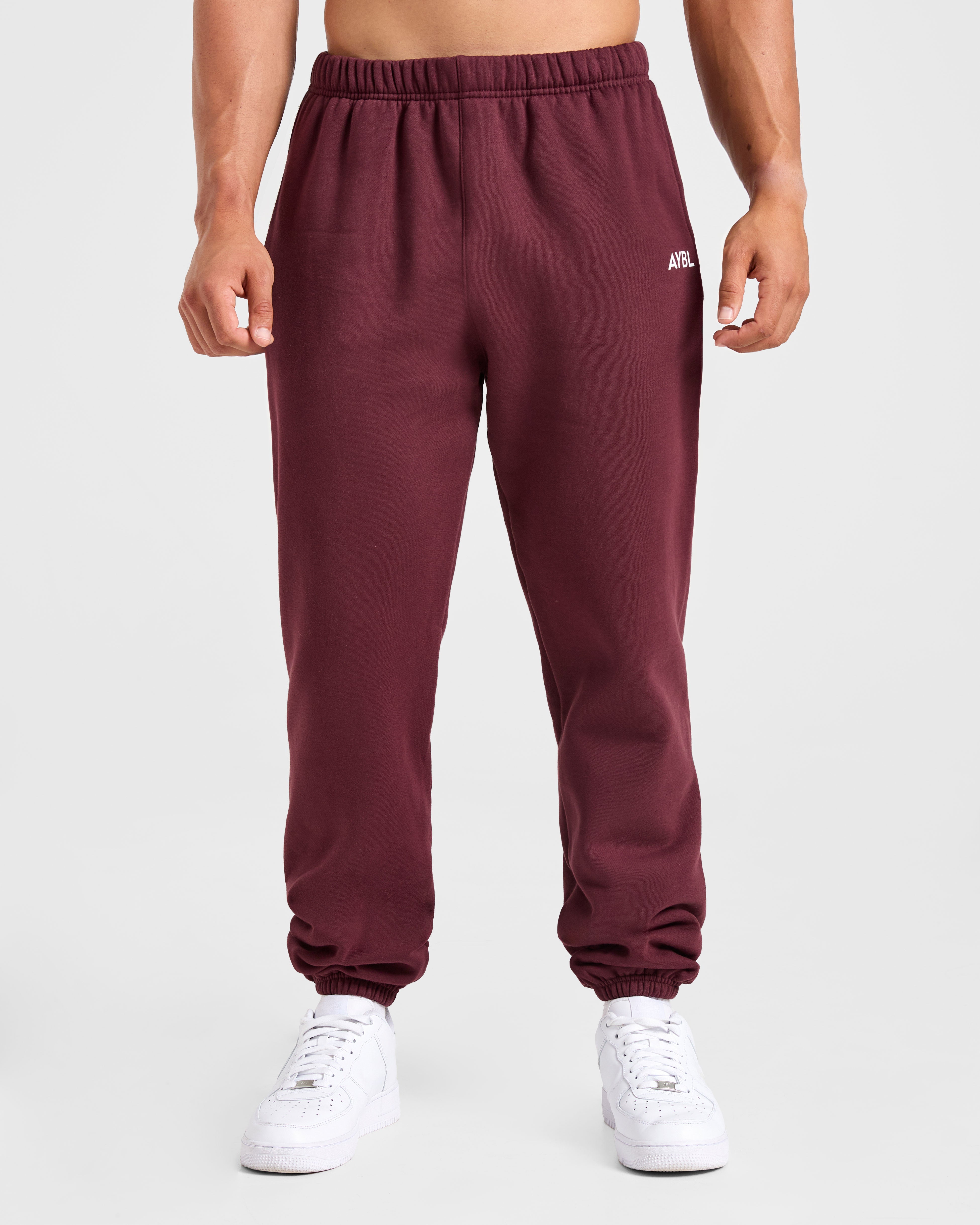 Essential Oversized Joggers- Burgundy Red