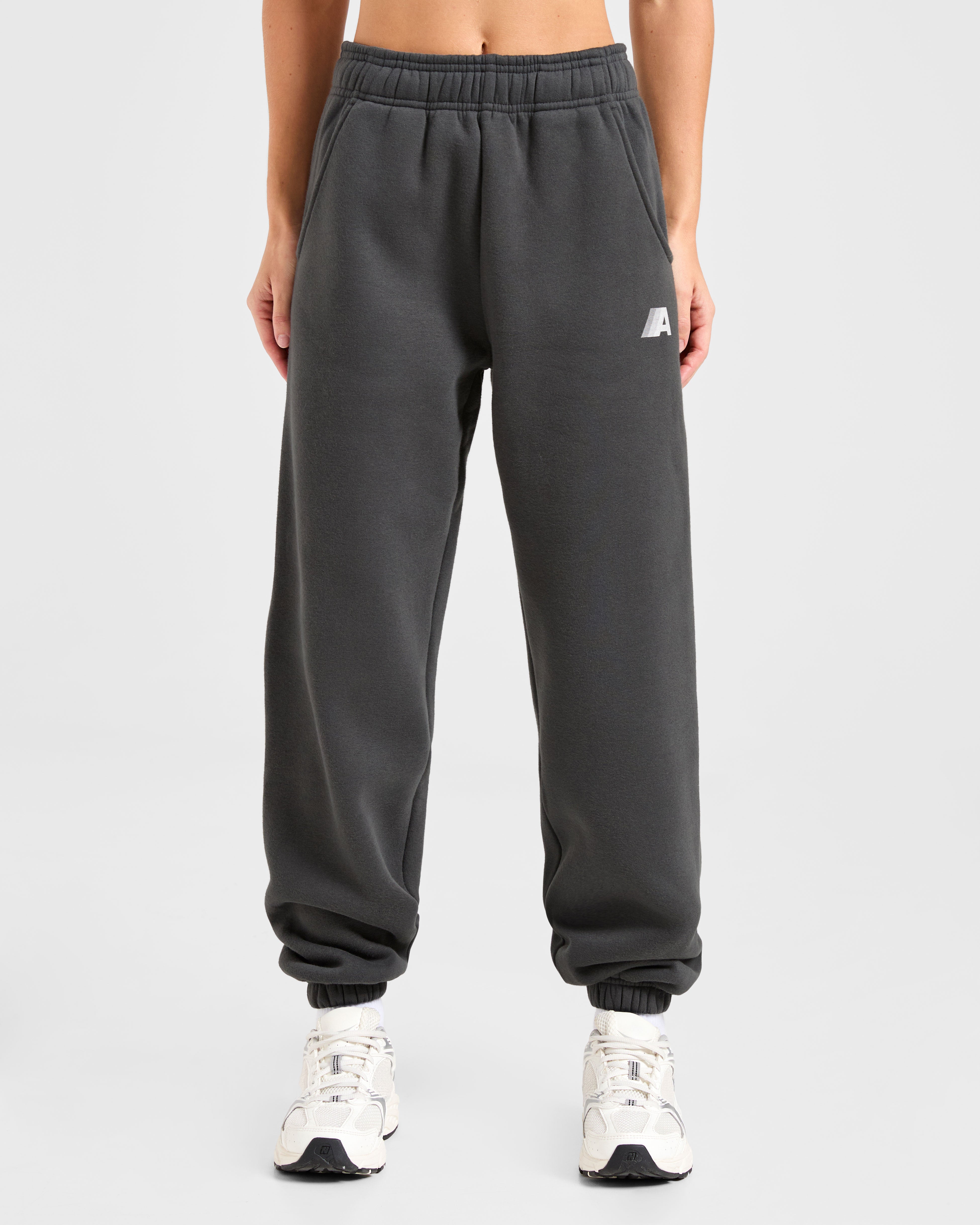 Retro Athletics Oversized Joggers - Charcoal