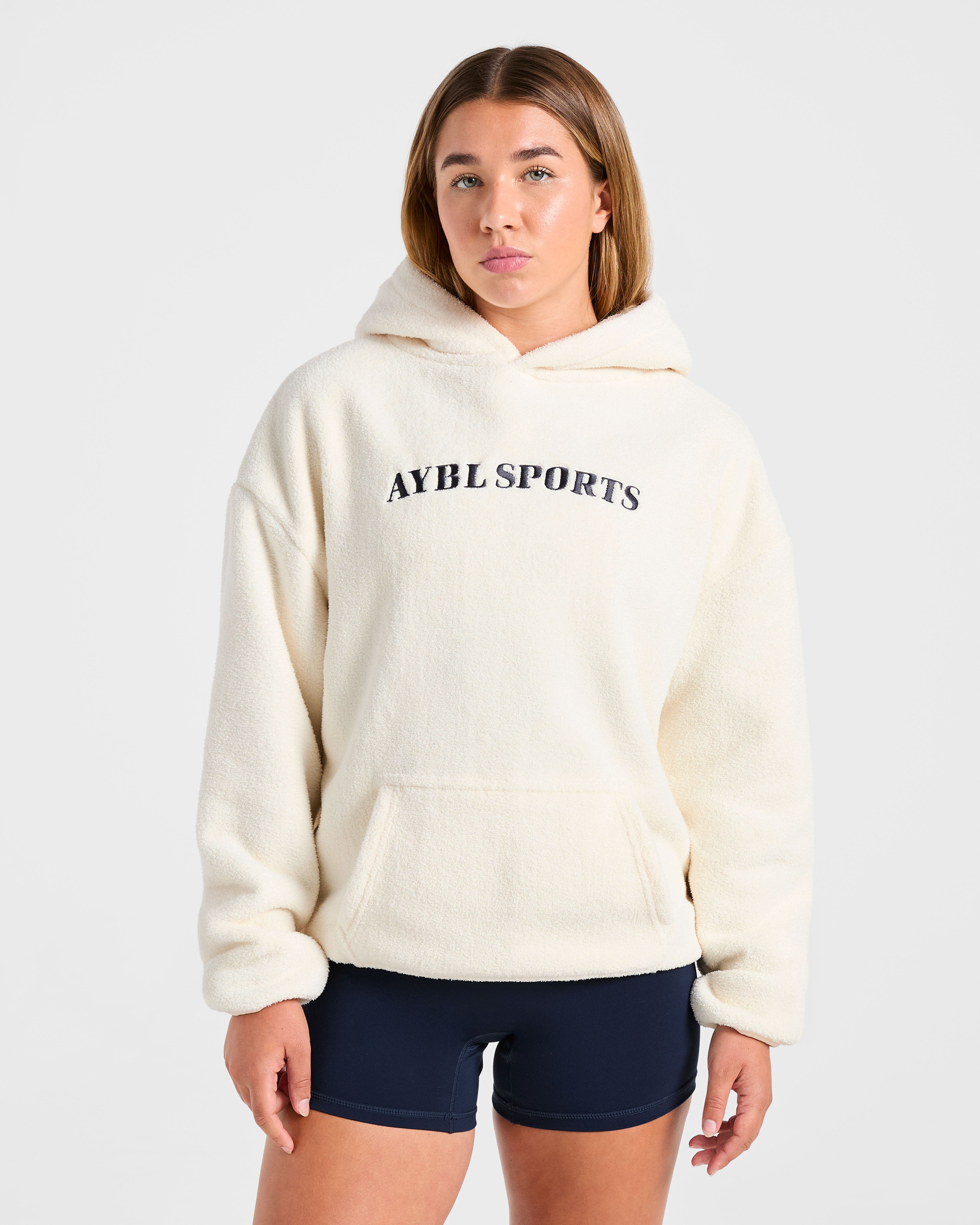 AYBL Sports Oversized Fleece Hoodie - Cream