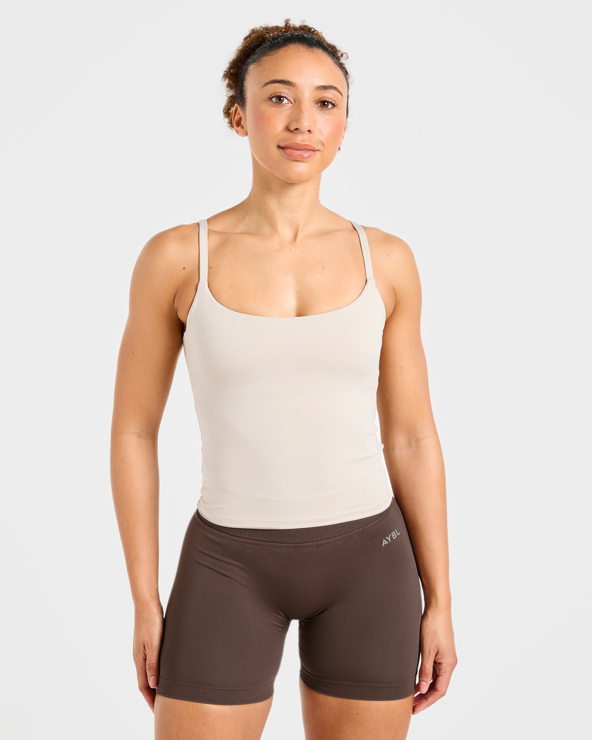Essential Strappy Tank Top - Taupe