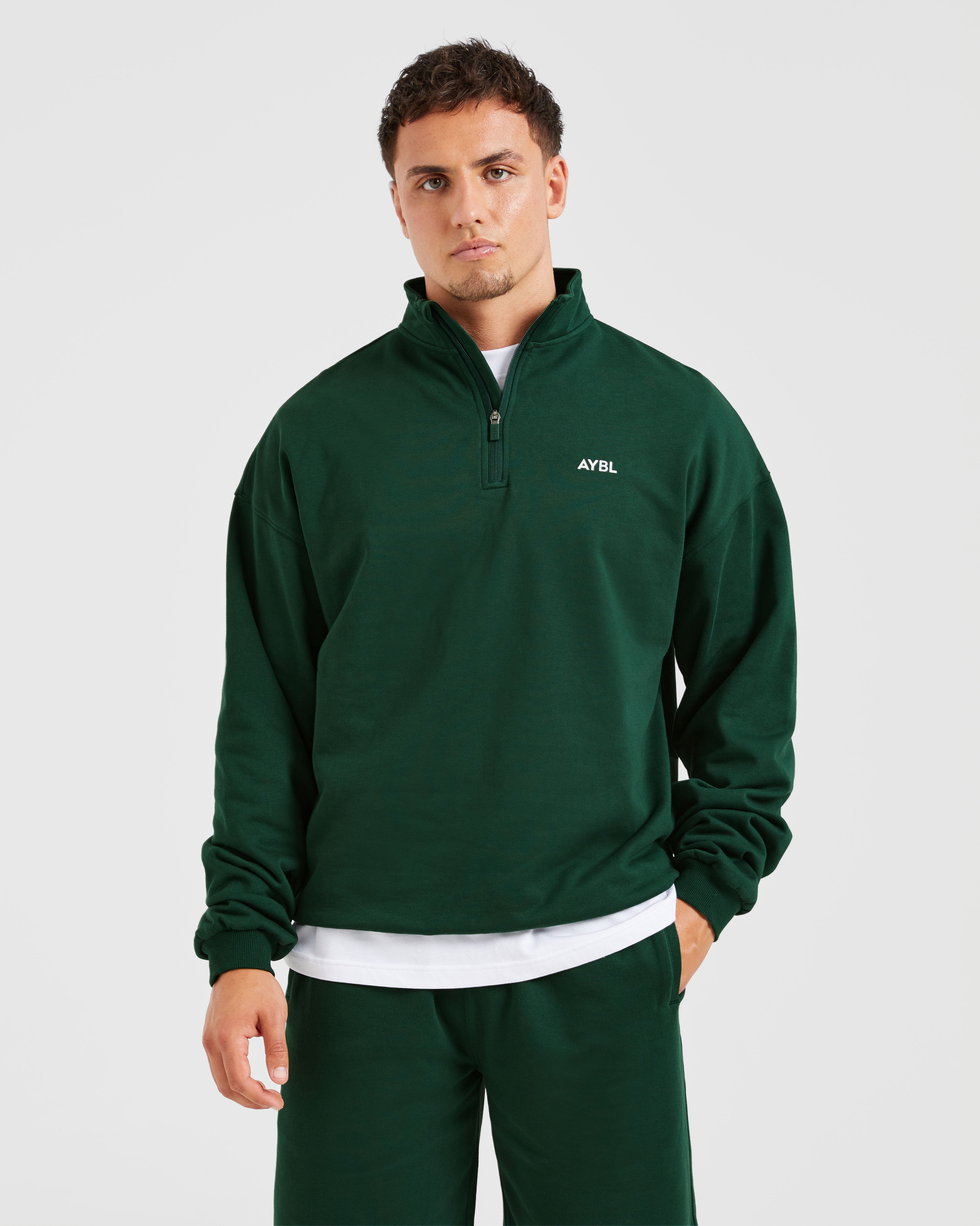 Rebound 1/4 Zip Pullover - Forest Green