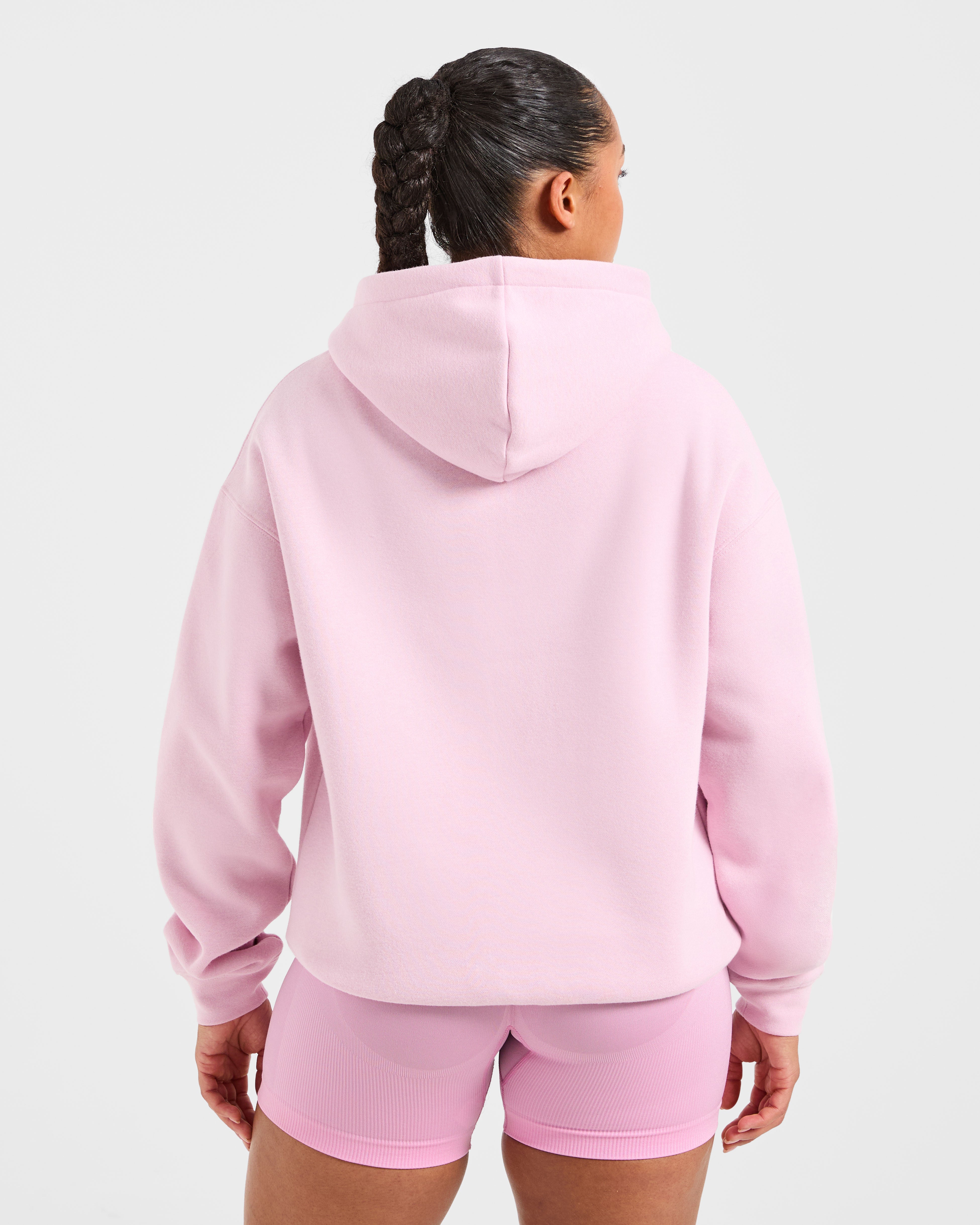Athletics Applique Oversized Hoodie - Sugar Pink
